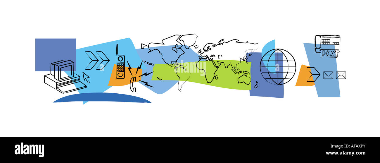 Mobile networking illustration Stock Photo Alamy