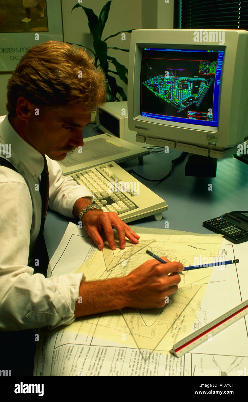 Engineer working with CAD MR Stock Photo Alamy