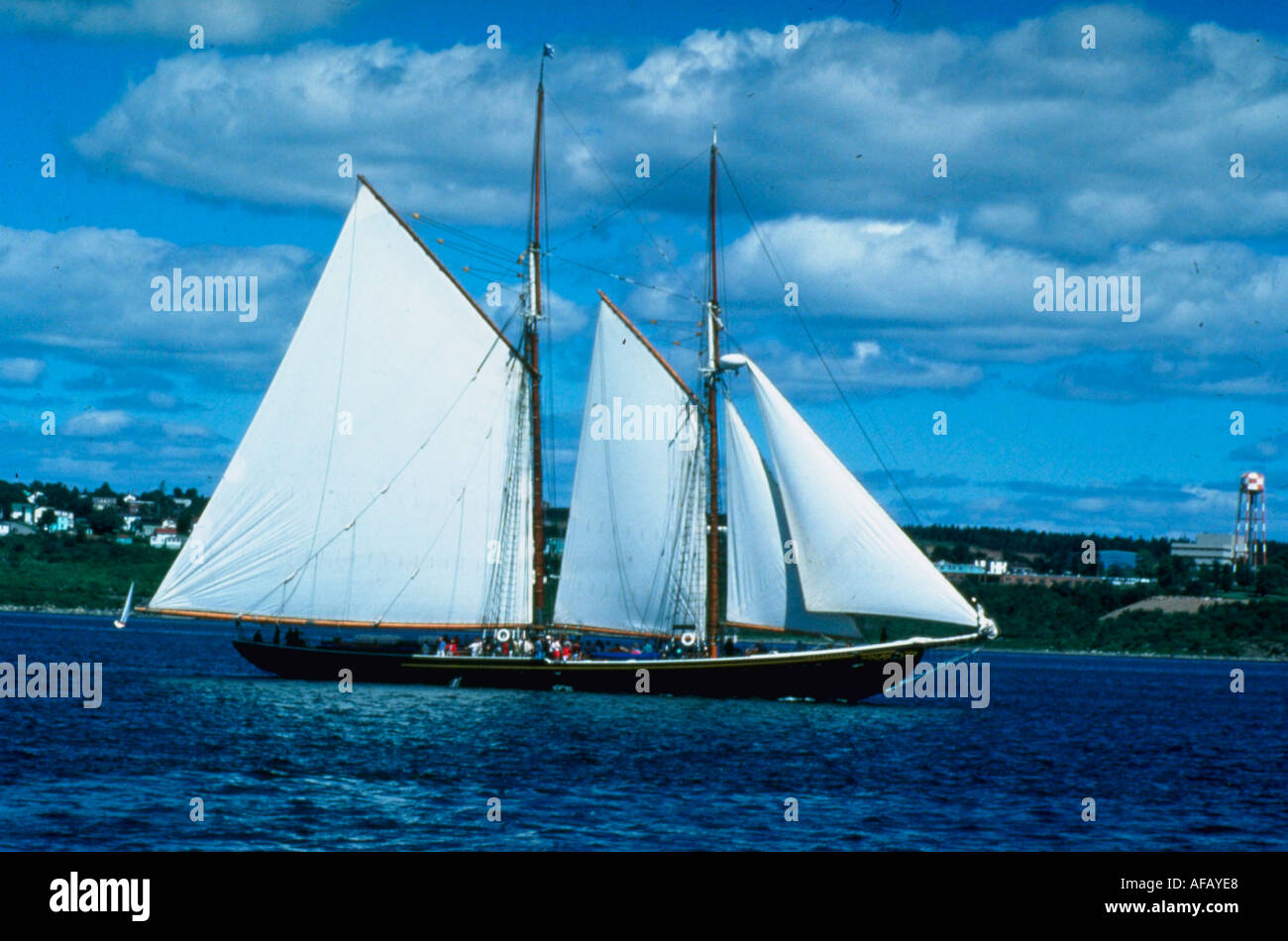 Famous tall sailing ship BLUENOSE II in harbour Halifax Nova Scotia