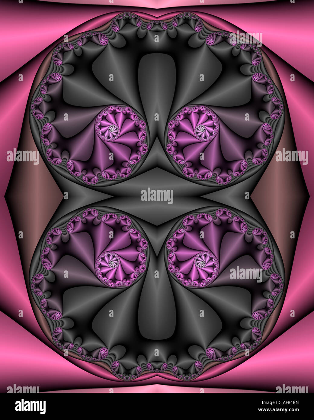 Abstract fractal resembling a satin mandala Stock Photo