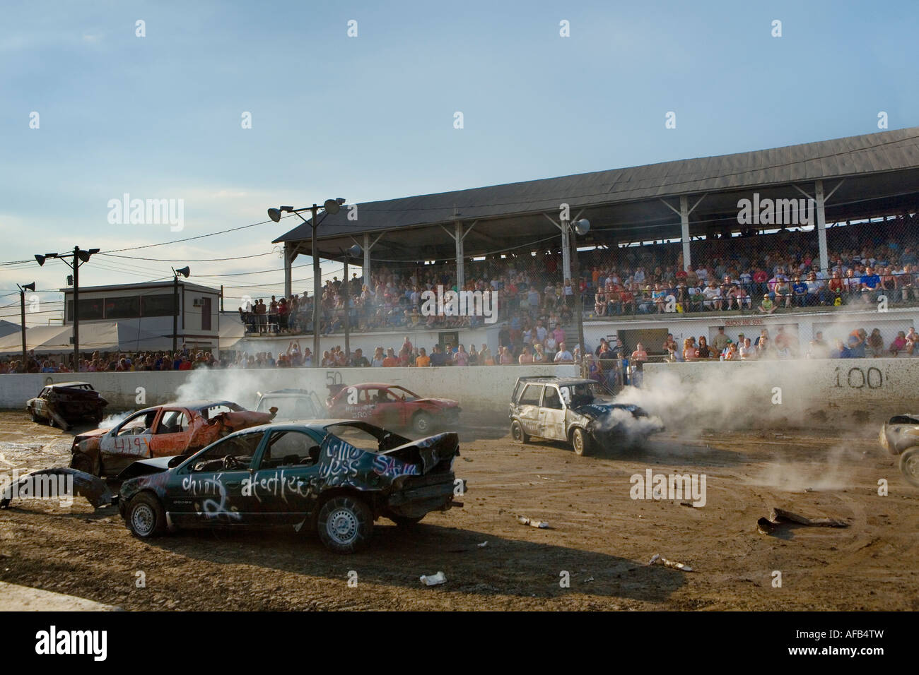 Demolition Derby Fonda Fair 2007 Montgomery County New York Stock Photo
