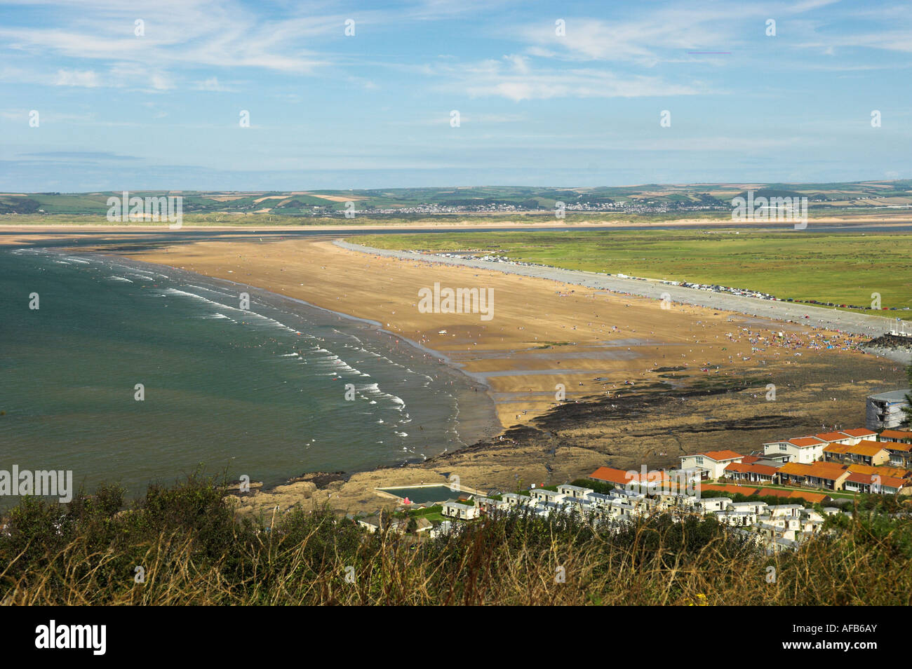 Westward Ho beach Bideford Bay Devon England landscape Stock Photo Alamy