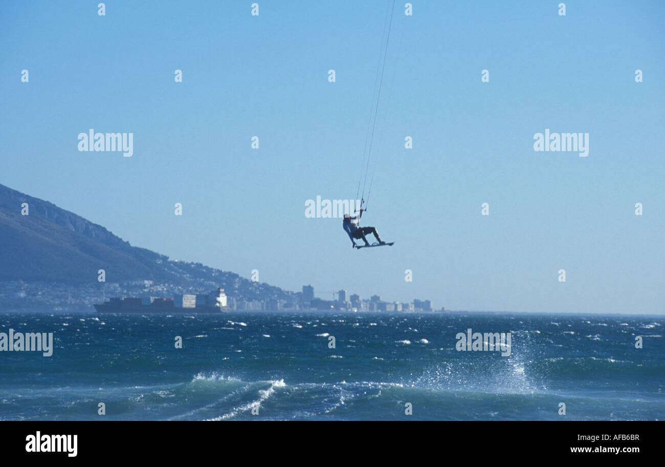Kite surfer at Milnerton near Cape Town South Africa Stock Photo