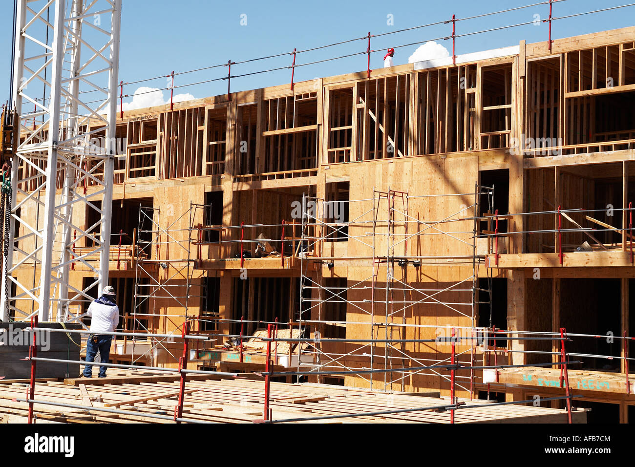 Workers on Construction Site with Crane Burbank San Fernando Valley Los