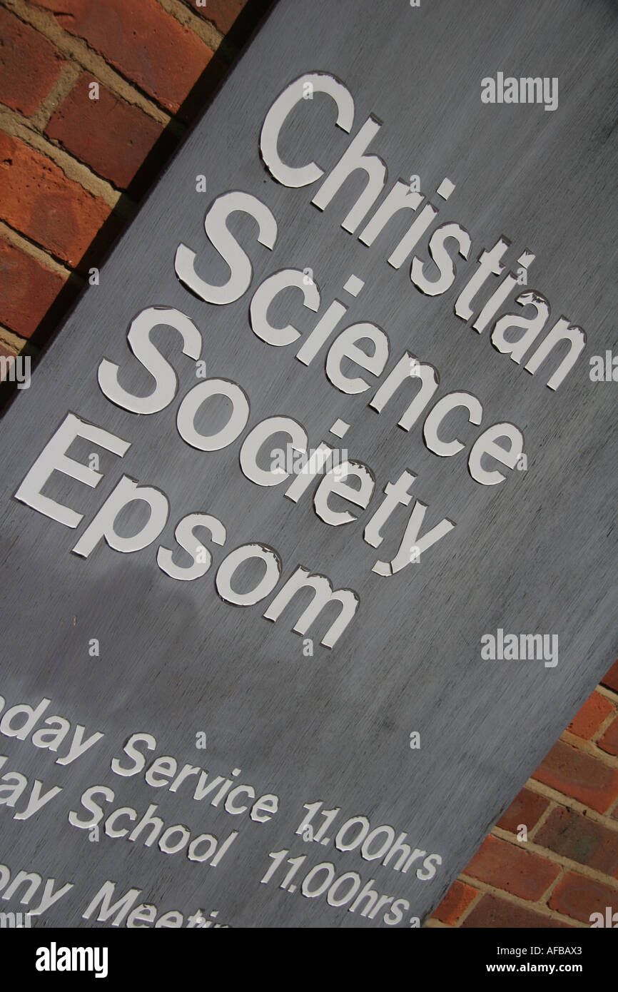 christian science society sign Stock Photo