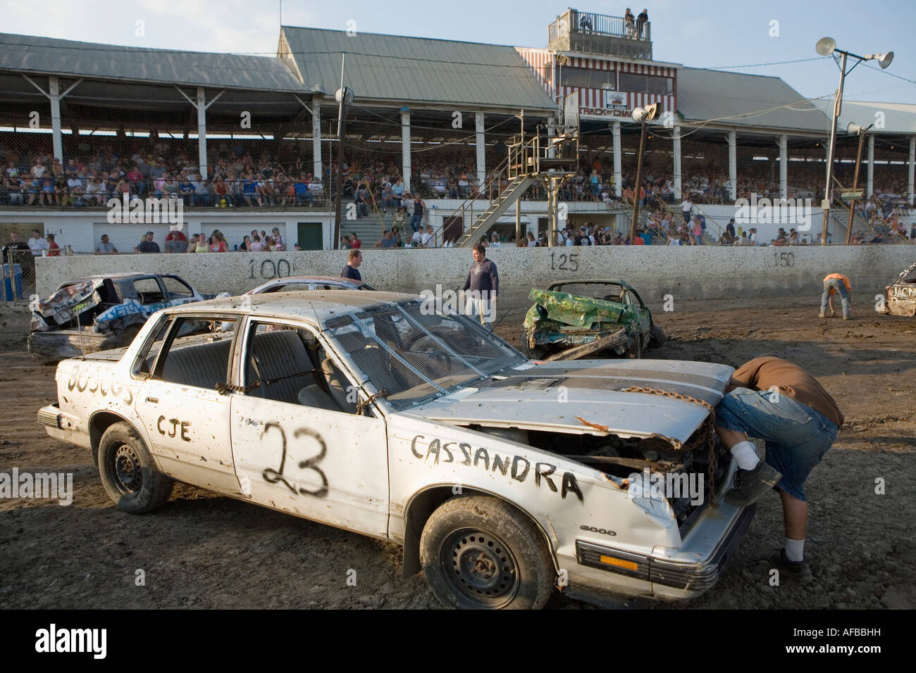 Demolition Derby Fonda Fair 2007 Montgomery County New York Stock Photo