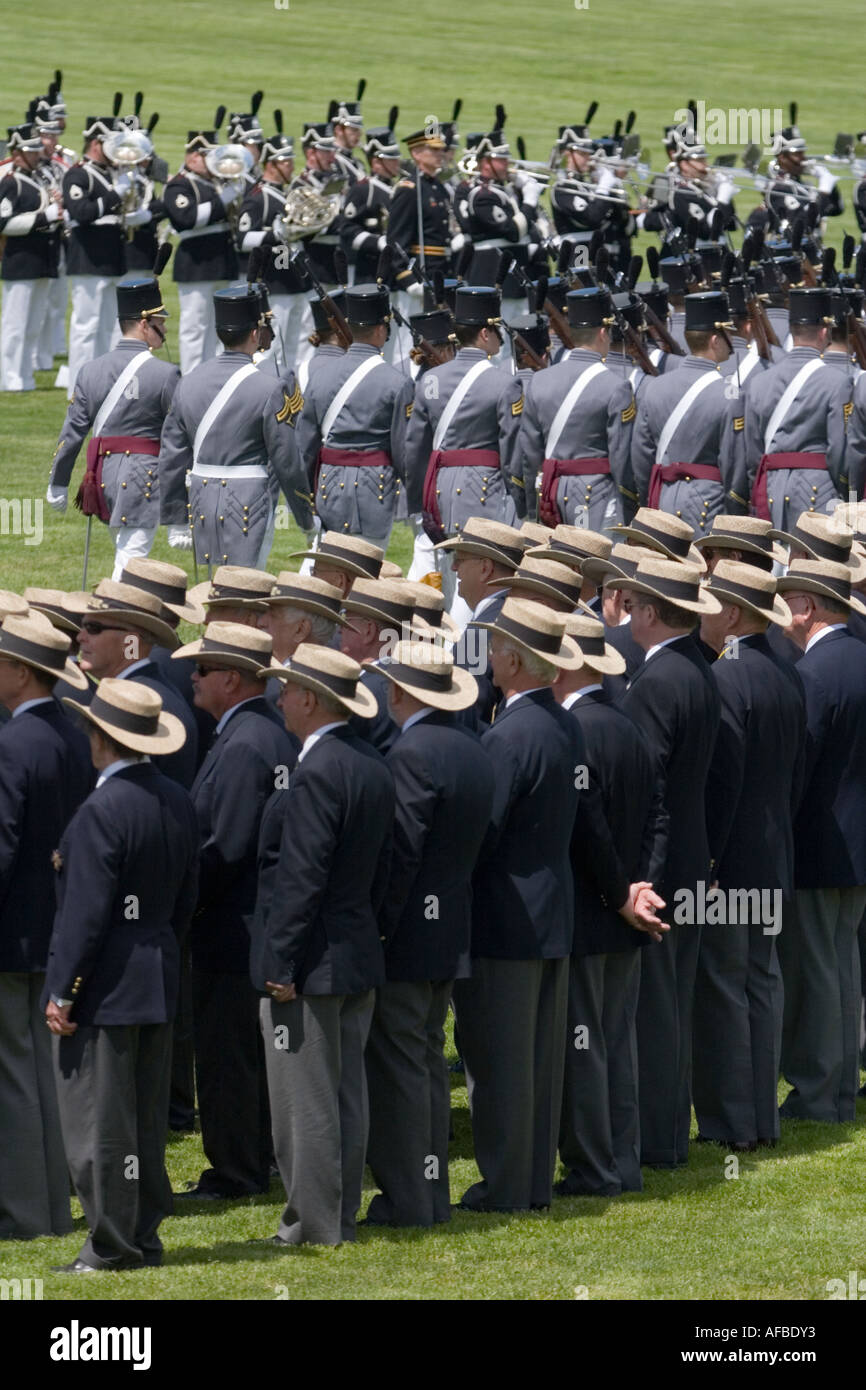 Cadets march annual Alumni Review United States Military Academy at West Point Hudson Valley New York Stock Photo