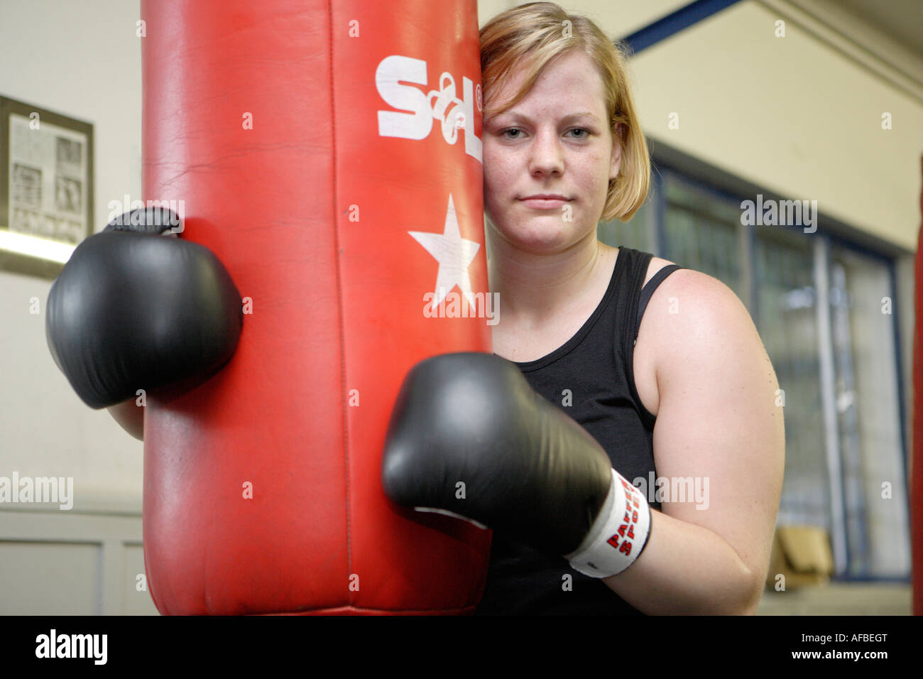 Nicole Altwicker in the Duesseldorfer youth punching centre Stock Photo