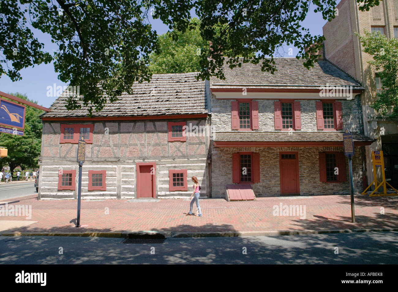 The rustic colonial Golden Plough Tavern 1741 York Pennsylvania Stock