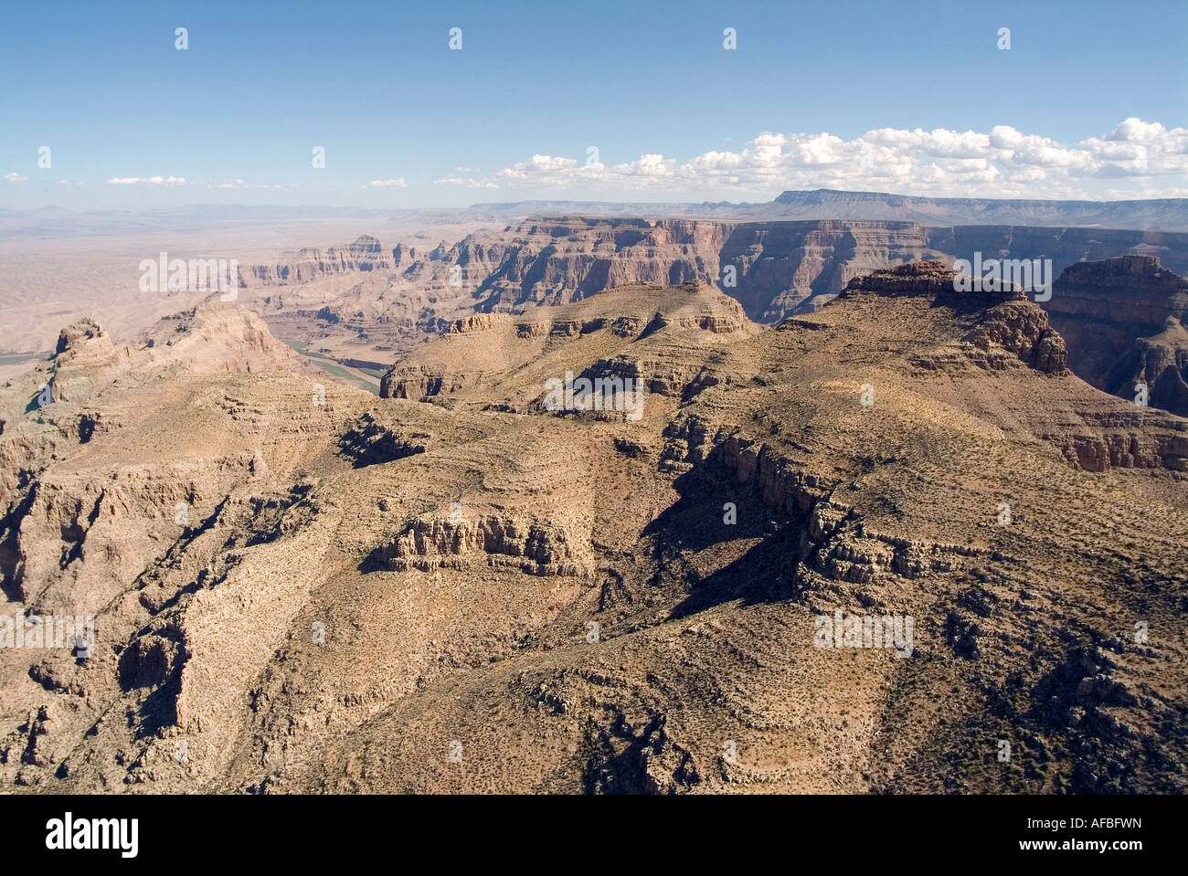 Aerial view of West side of Grand Canyon National Park (added to the Unesco s World Heritage List in 1979). Arizona State. USA Stock Photo