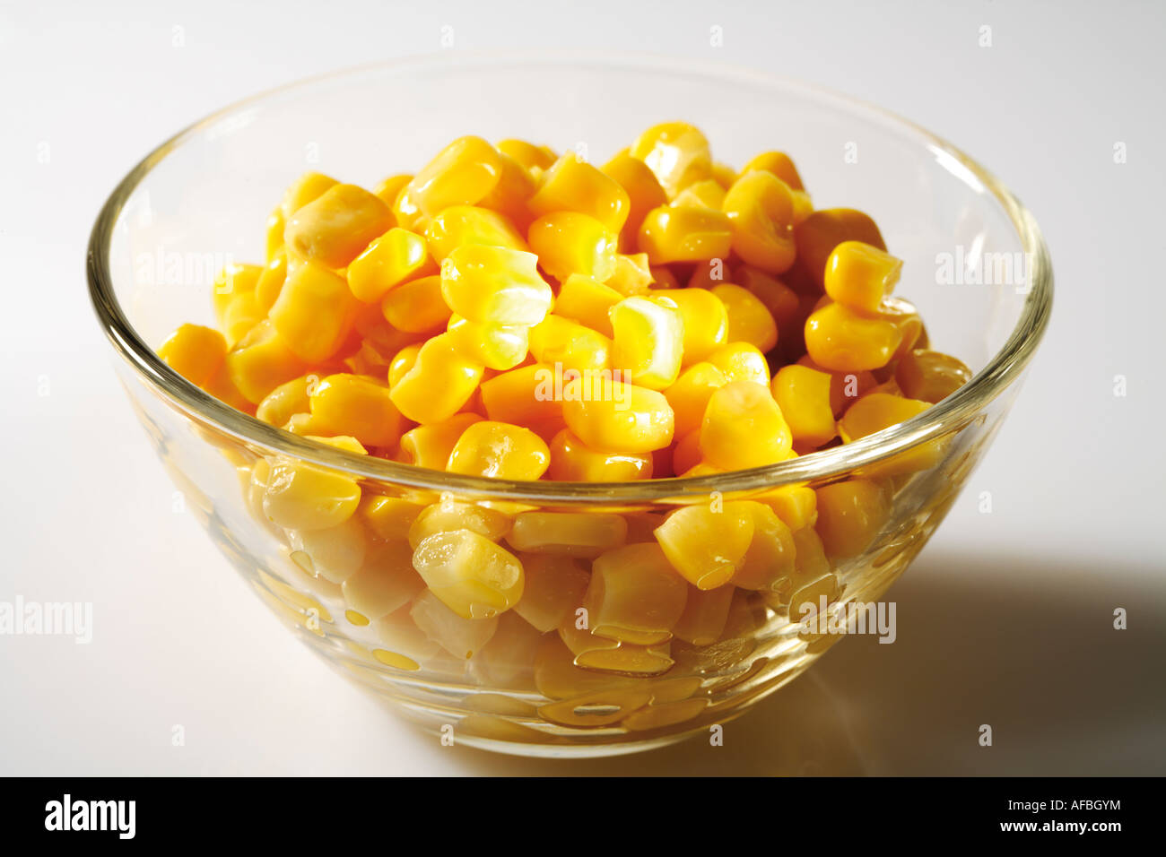 Corn in bowl, close-up Stock Photo