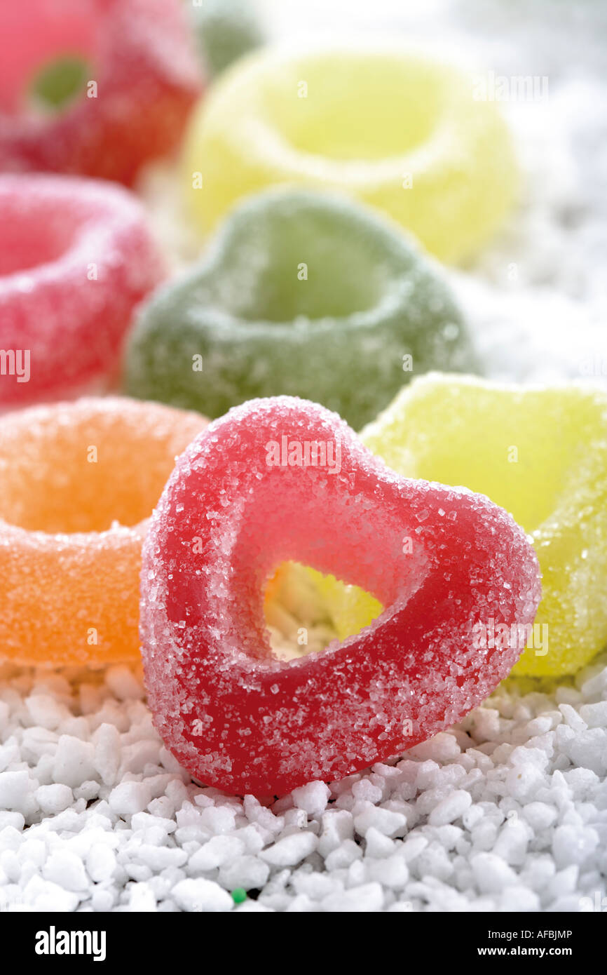 Jelly hearts Stock Photo
