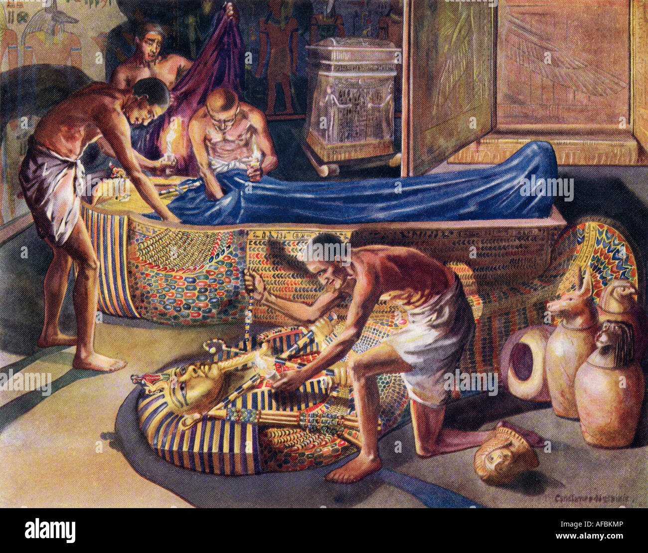 Plundering Pharaoh. Theban Tomb Robbers At Work Stock Photo Alamy