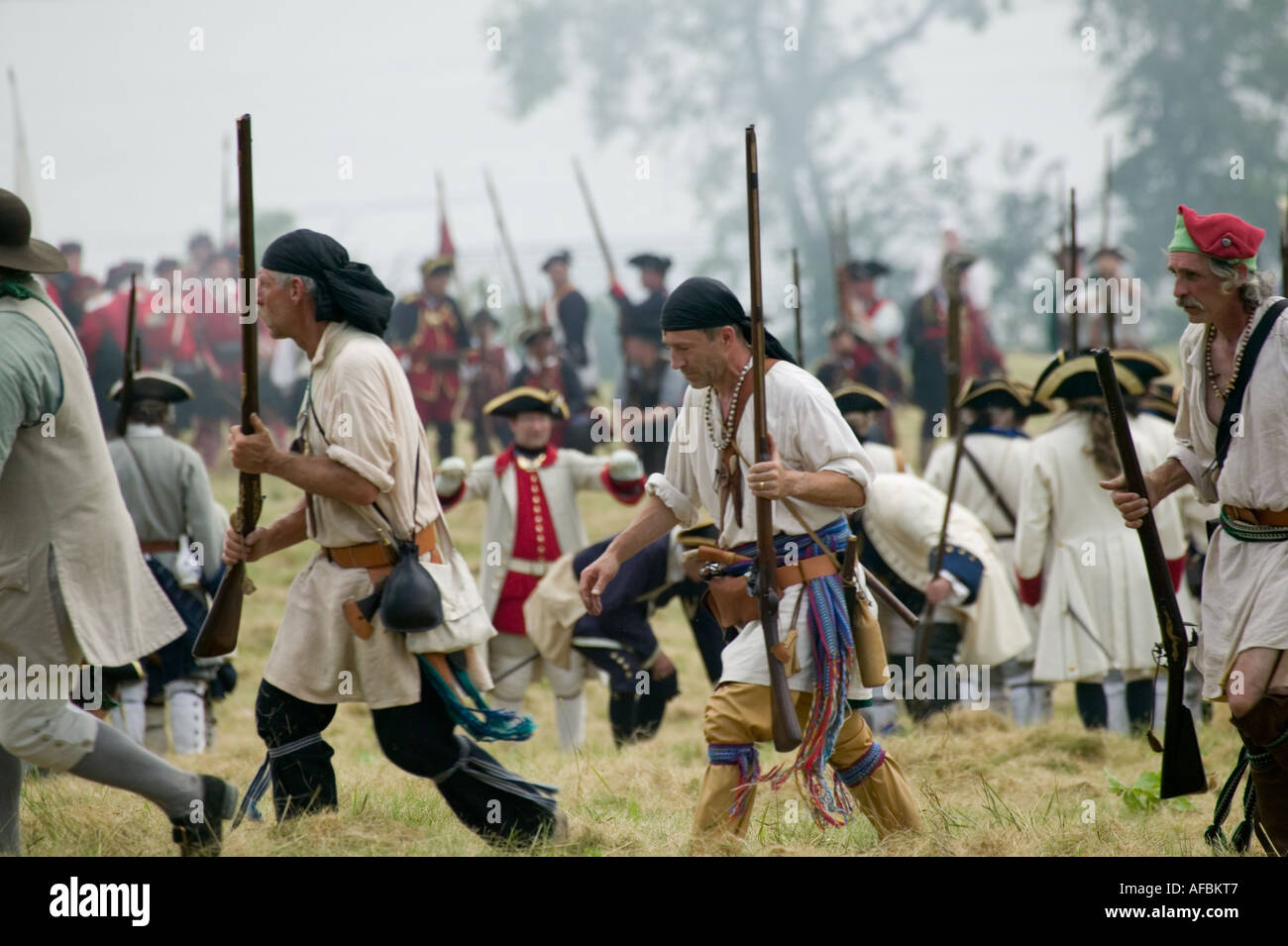 Fort Ticonderoga New York annual Grand Encampment reenactment of decisive battle in French Indian War Stock Photo