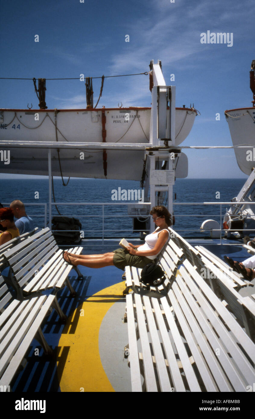 Ferry Sardinia Corsica Stock Photo