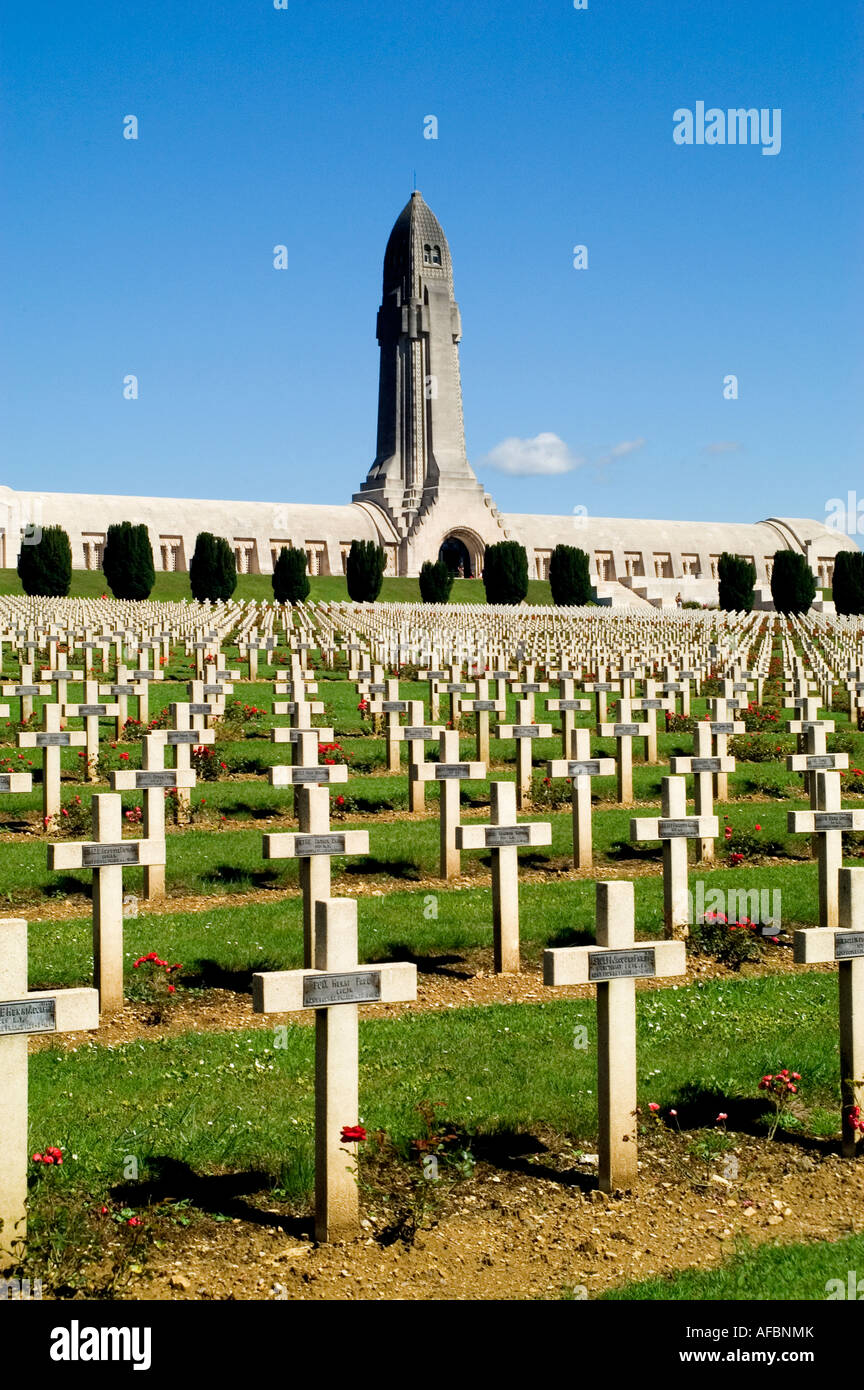 Verdun First World War One 1 Cemetery Douaumont France French Stock Photo