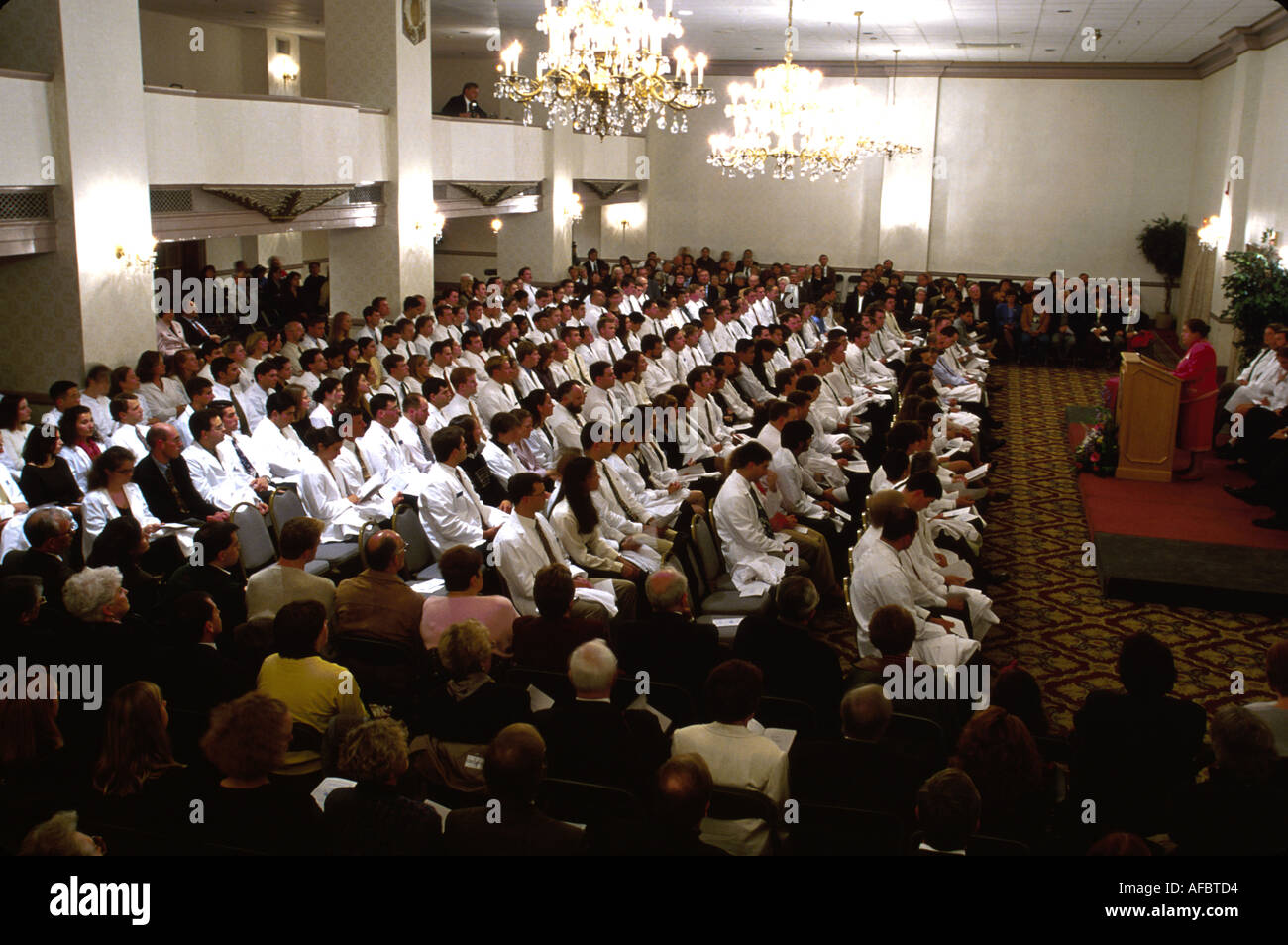 Maine,ME,New England,Portland,University of New England College of Osteopathic Medicine,White Coat Ceremony,graduation,education,visitors travel trave Stock Photo