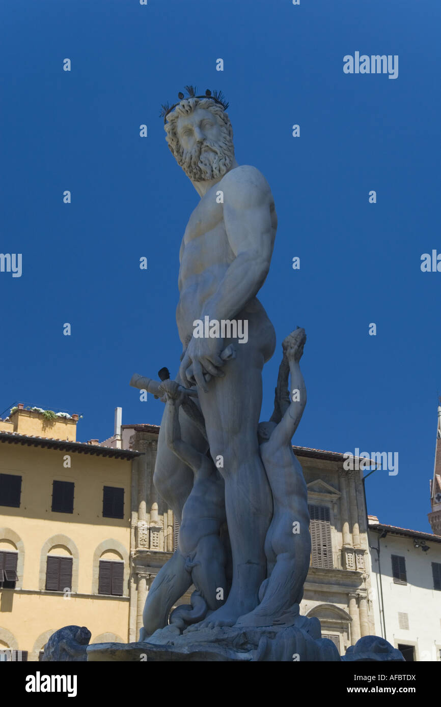 The Fountain of Neptune statue in Florence, Italy Stock Photo - Alamy