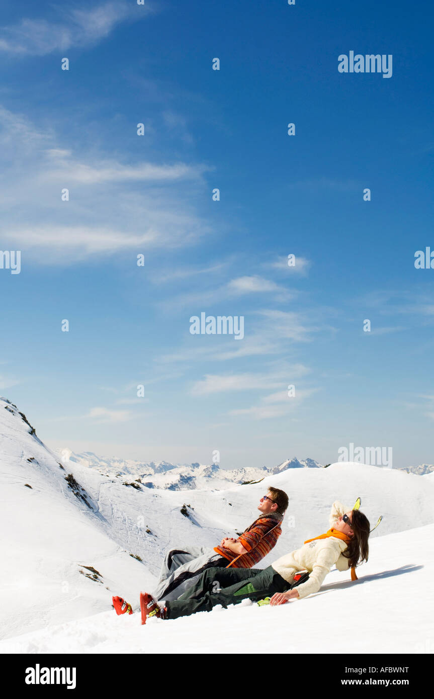 Couple in mountains Stock Photo