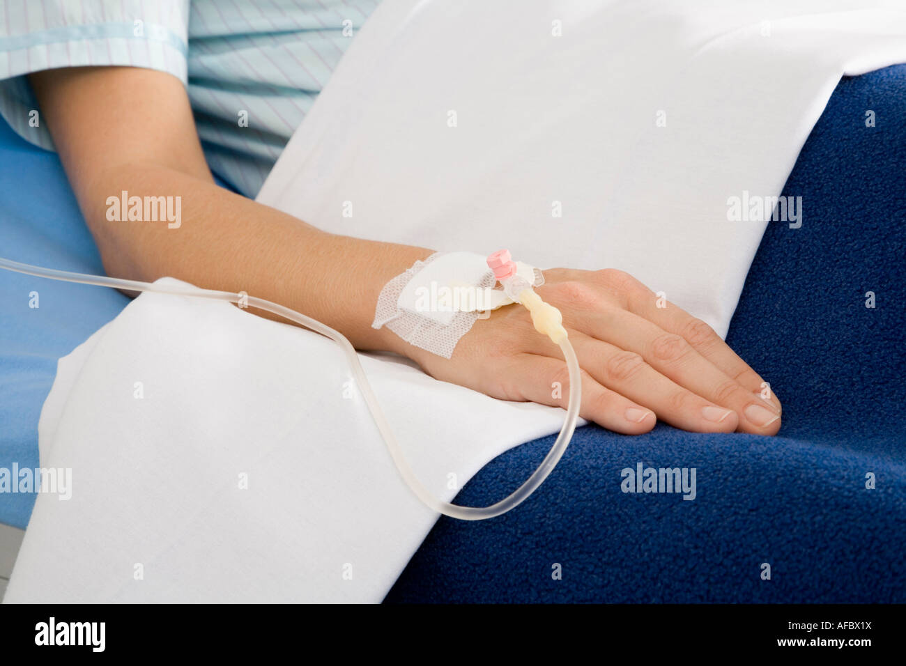 Female patient getting a drip infusion Stock Photo Alamy