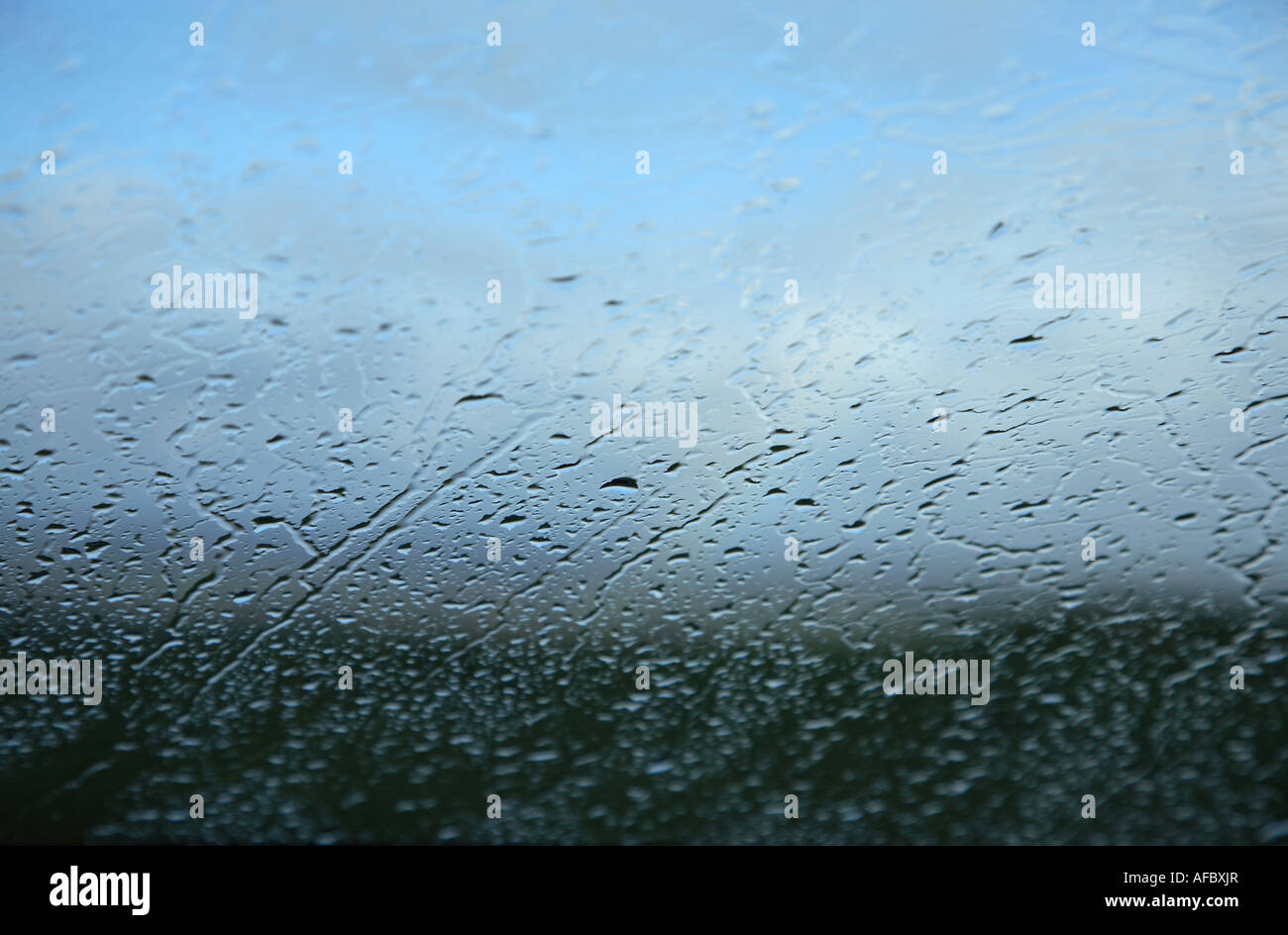 Water droplets on window Stock Photo