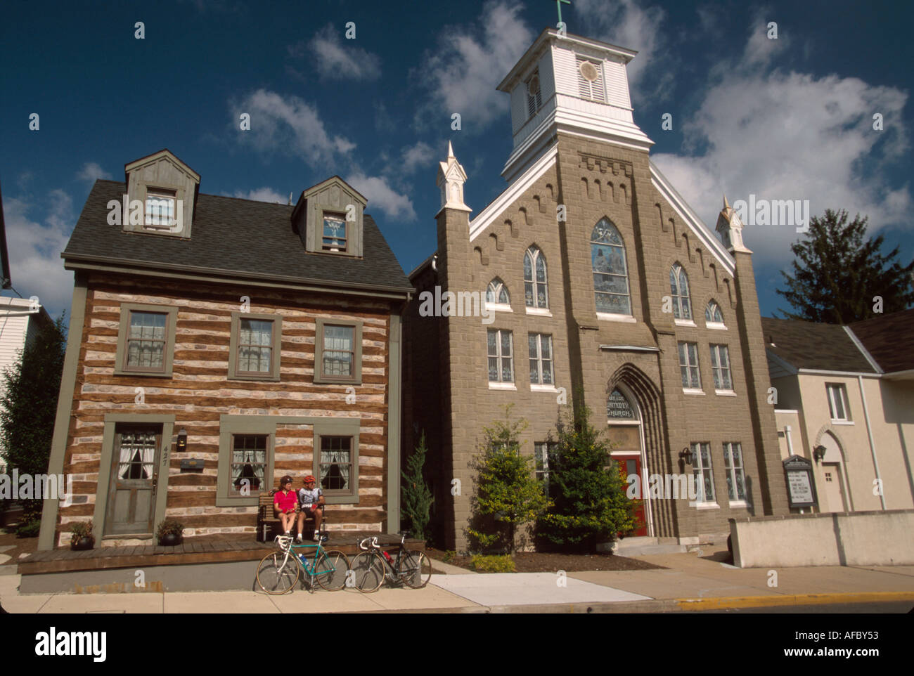 Pennsylvania,Berks County,Kutztown,Main Street log house houses by