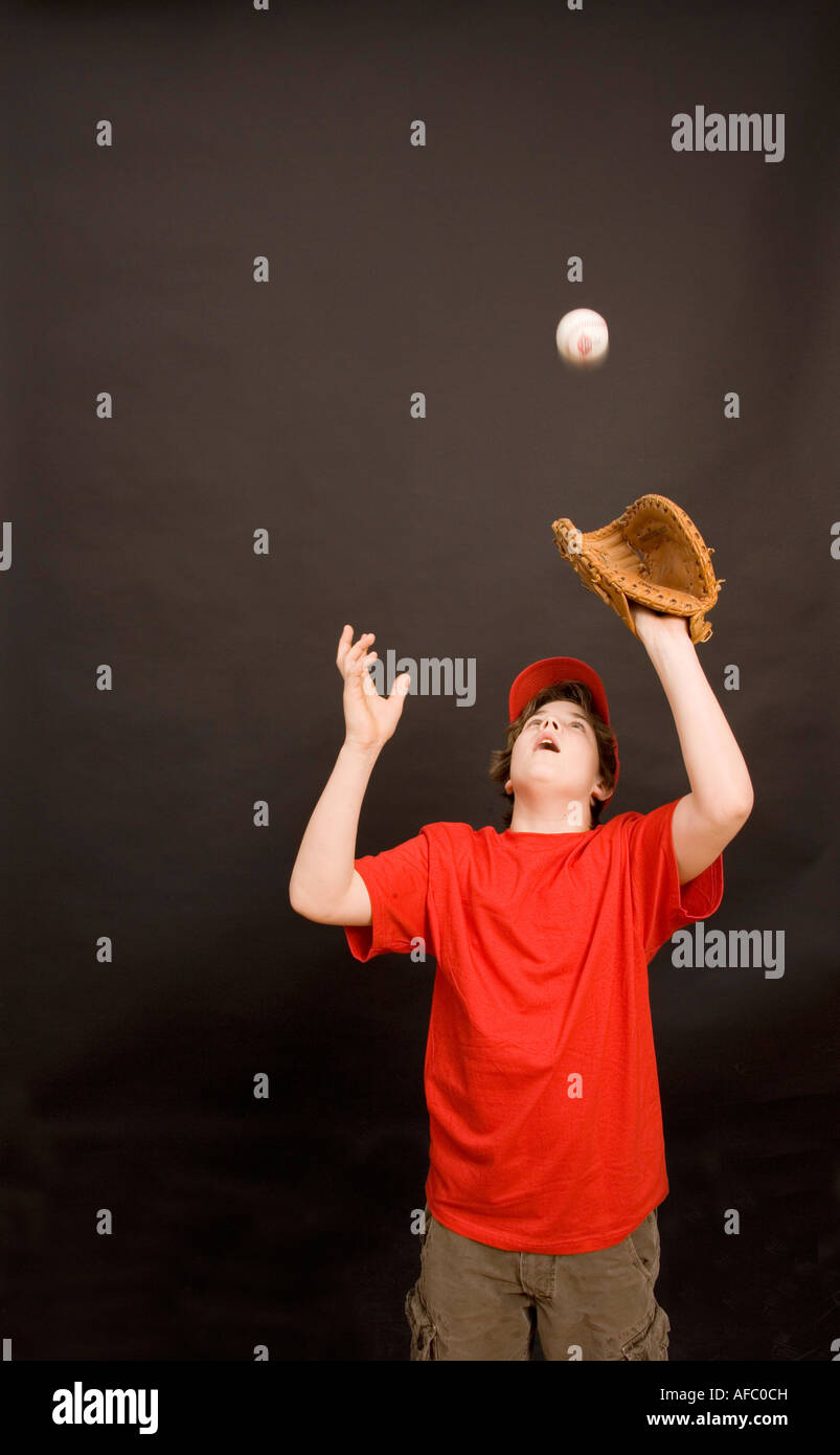 Young boy having a catch Stock Photo Alamy