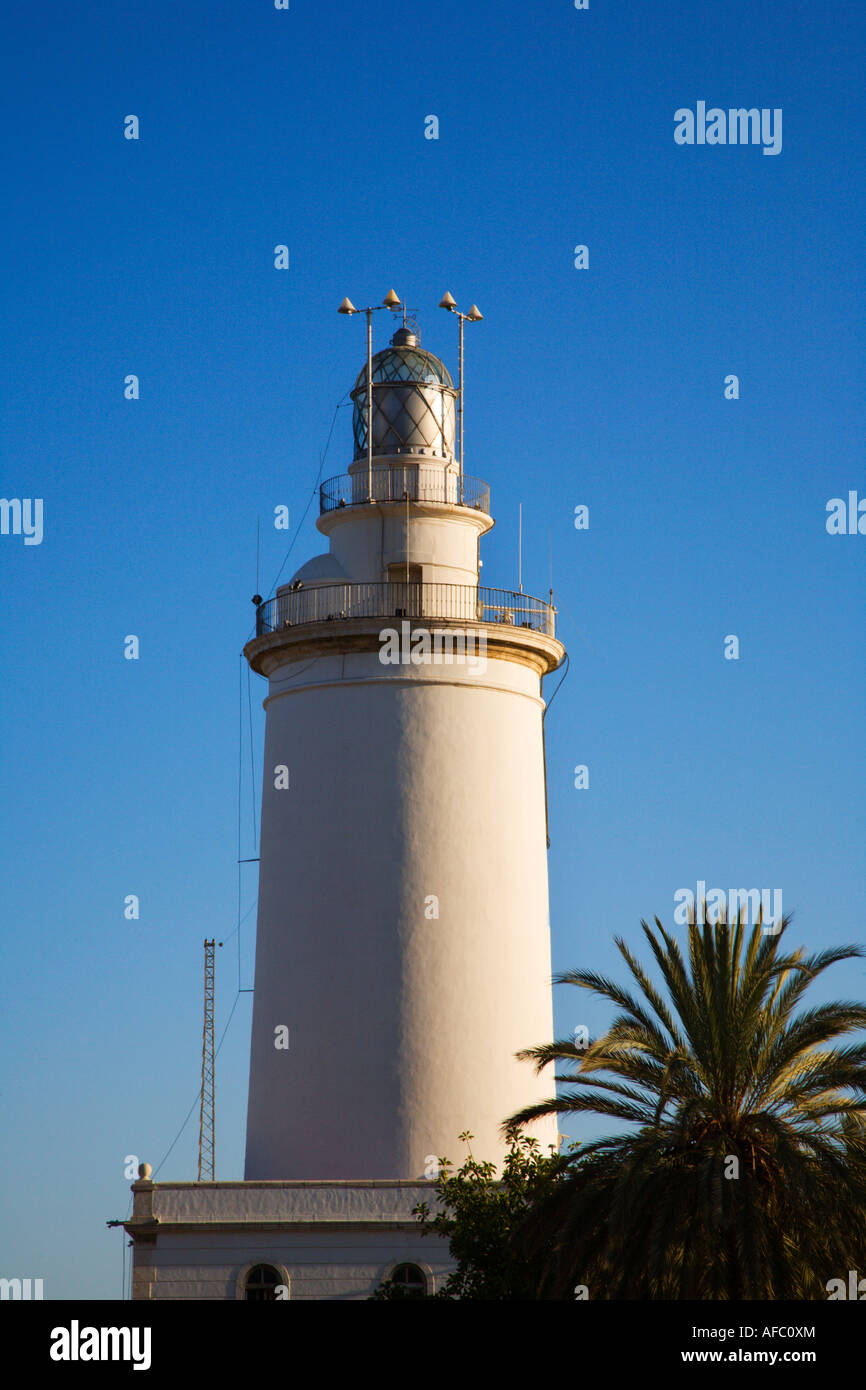 The Lighthouse at Malaga Spain Stock Photo