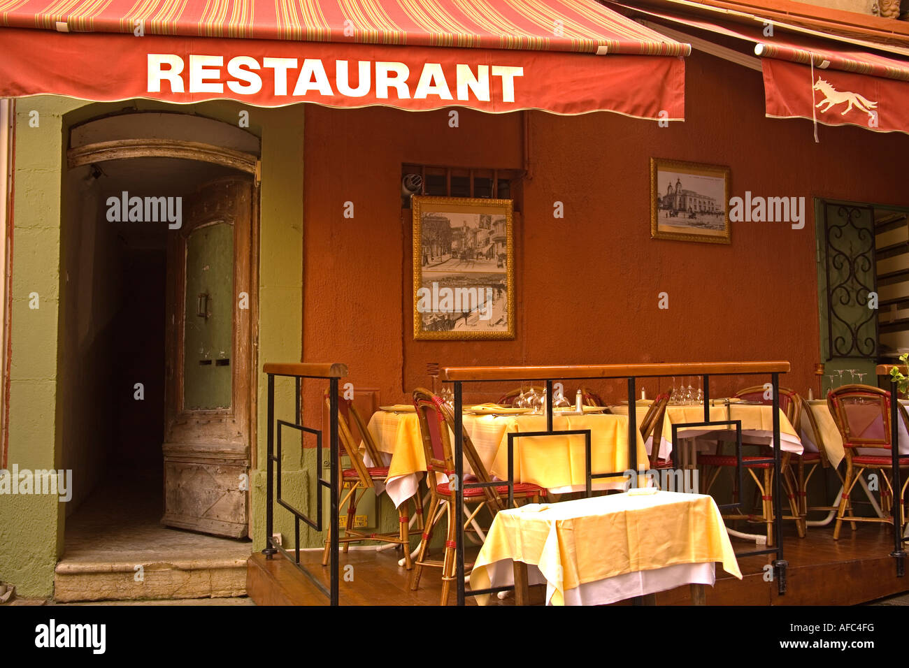 Restaurant Saint Antoine Street City of Cannes France Stock Photo Alamy