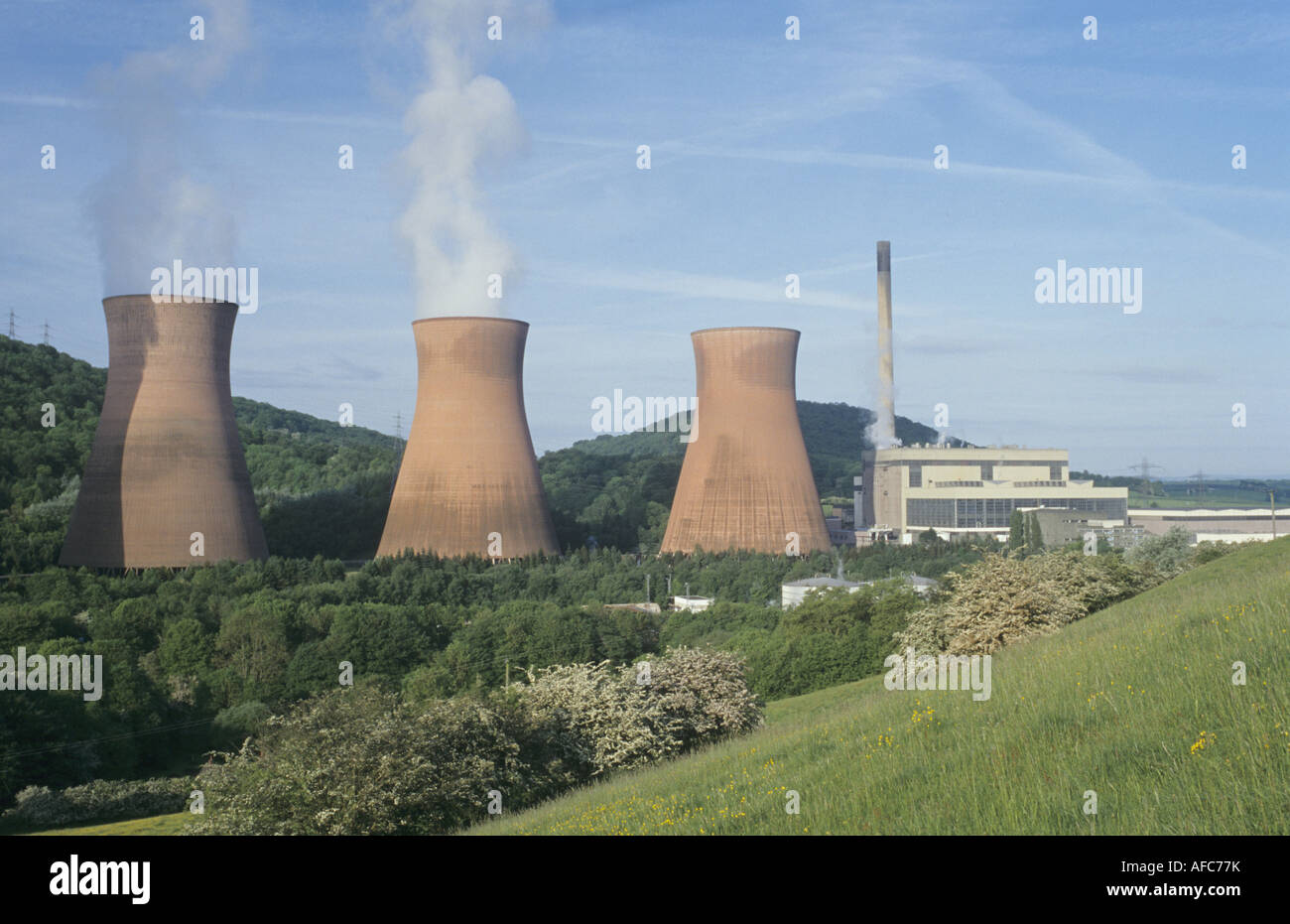 Buildwas coal-fired power station from hillside Stock Photo