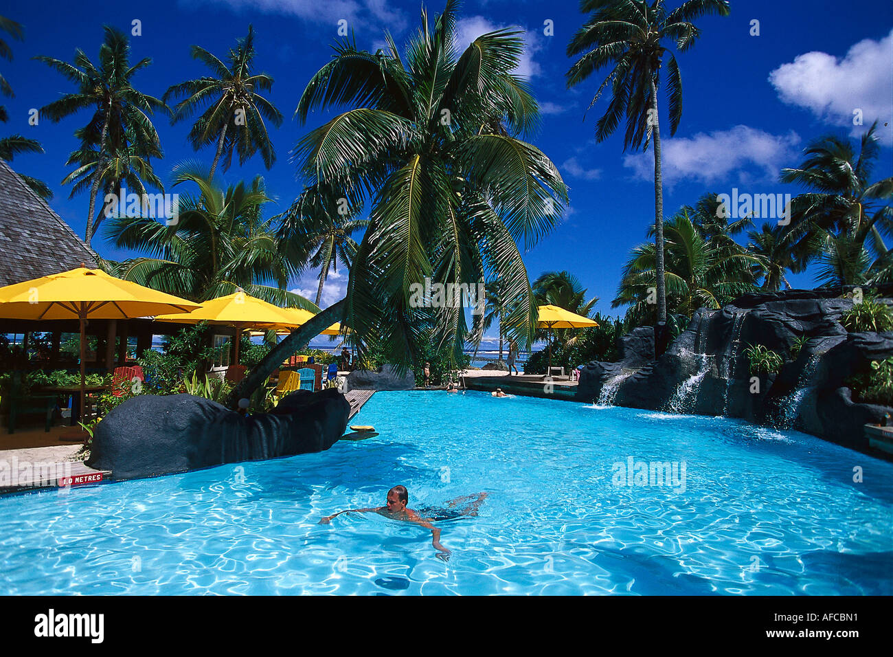 Swimming Pool, The Rarotongan Beach Hotel Rarotonga, Cook Islands Stock