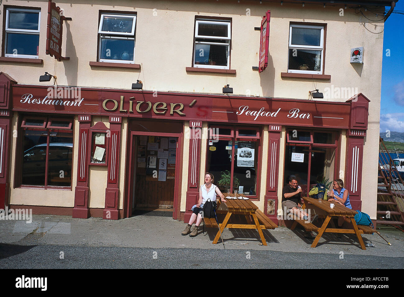 Oliver's Restaurant, Connemara Cleggan, Co. Galway, Ireland Stock Photo
