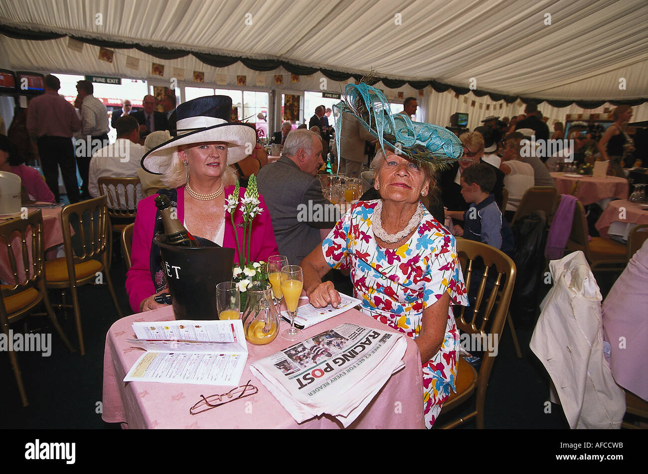 Dames in Champagne Tent, Galway Horse Races Ireland Stock Photo - Alamy