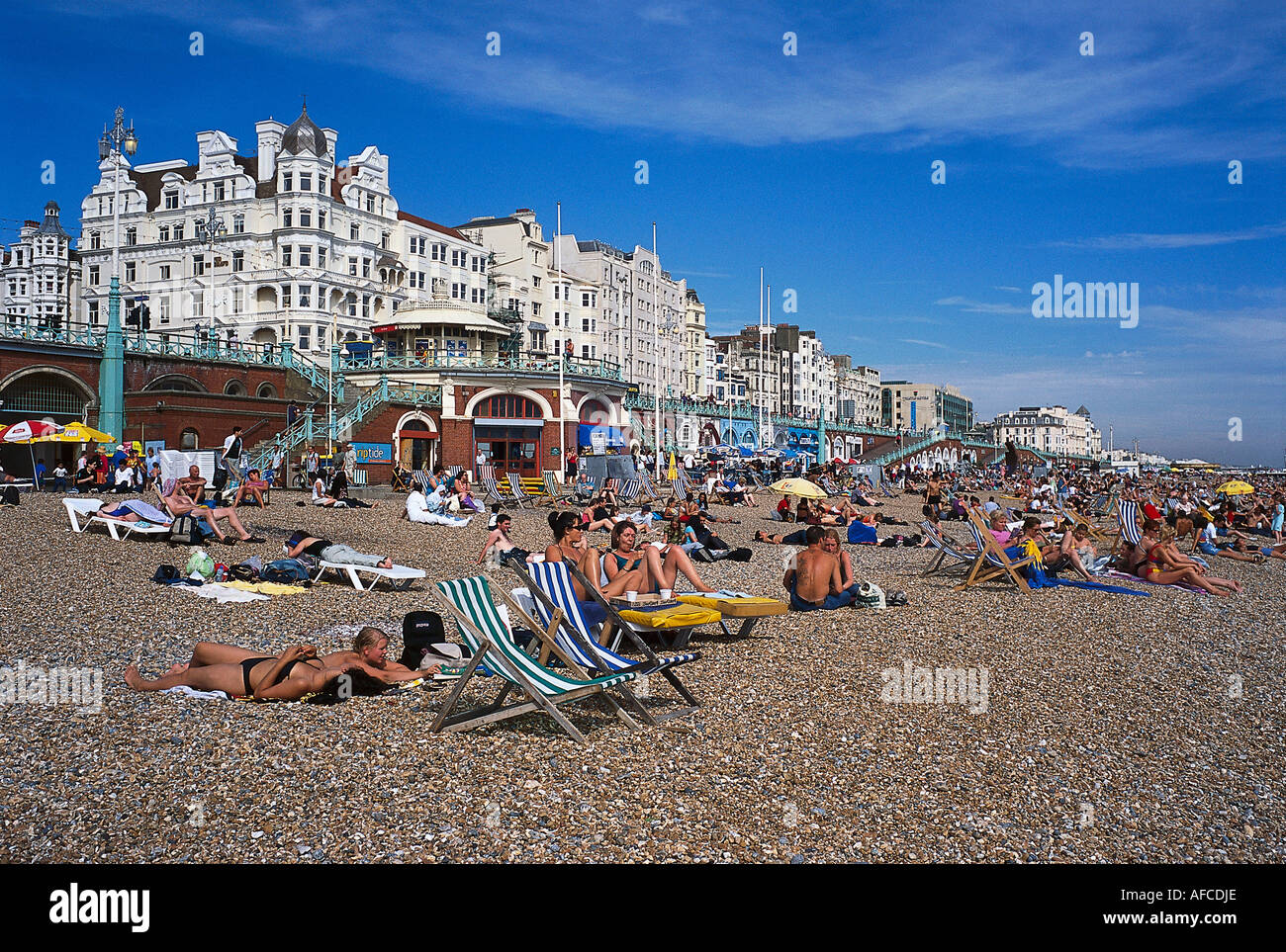 People Sunbathing On The Beach Beach Life Brighton Beach Brighton East Sussex England