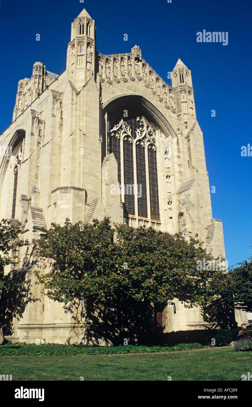 Rockefeller Chapel, an entirely modern Chicago edifice in the Gothic style Stock Photo
