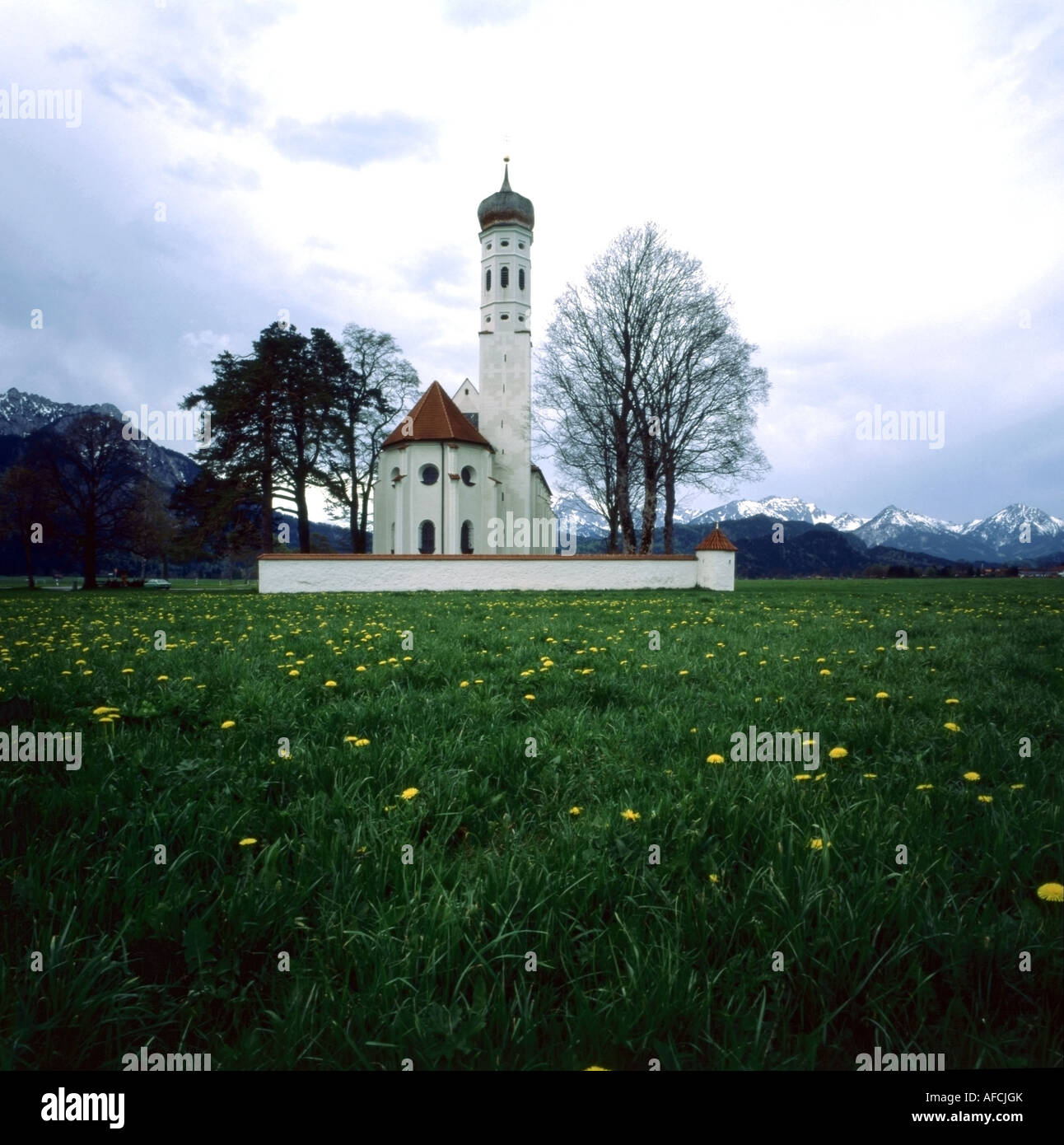 Bavarian Alps behind St.Coloman church , Germany Stock Photo - Alamy