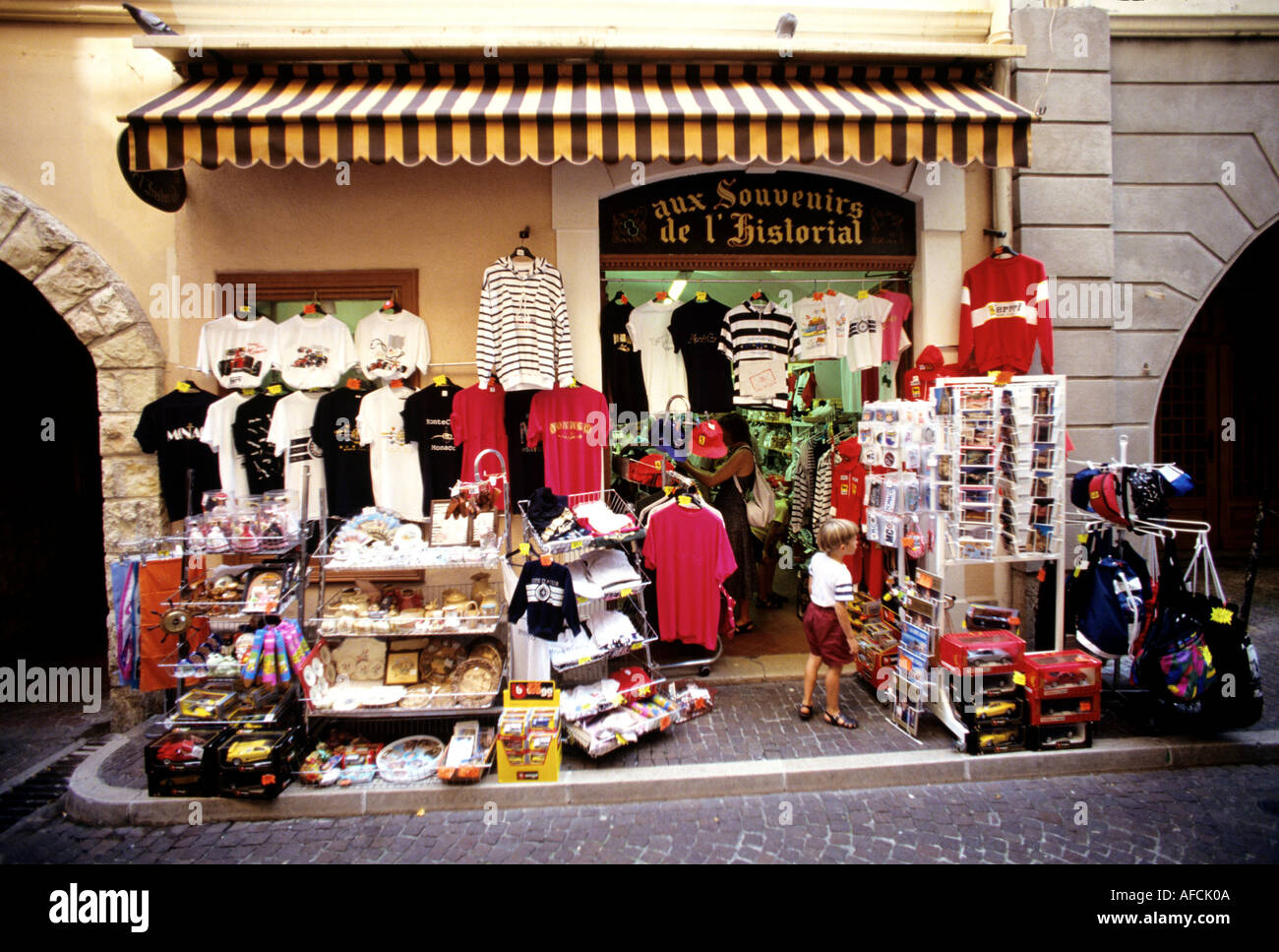 A tourist shop sells Monaco Grand Prix souvenir caps. (Photo by Dinendra  Haria / SOPA Images/Sipa USA Stock Photo - Alamy