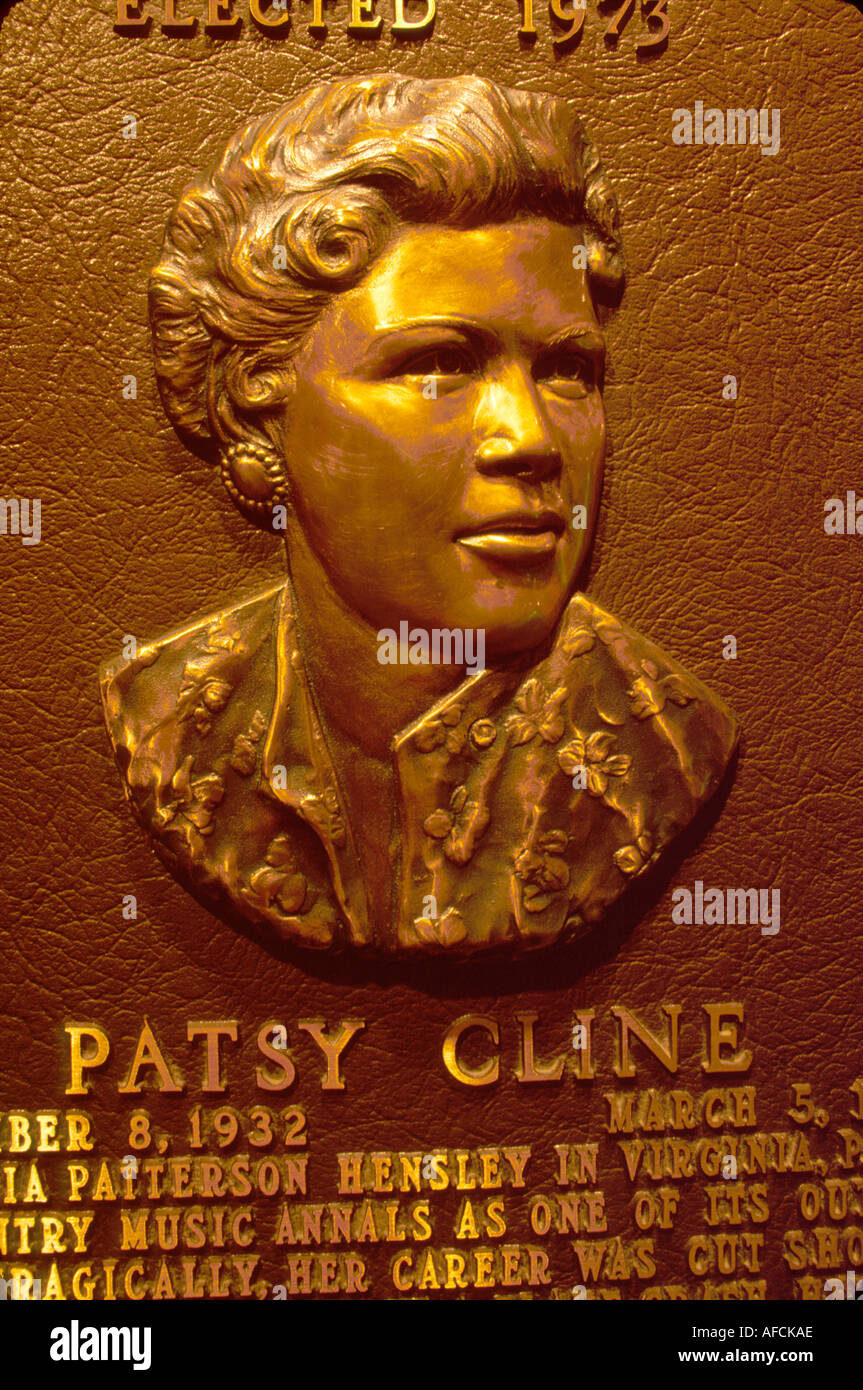 Nashville Tennessee,country Music City,Country Music Hall of Fame Patsy Cline plaque TN049,TN049 Stock Photo