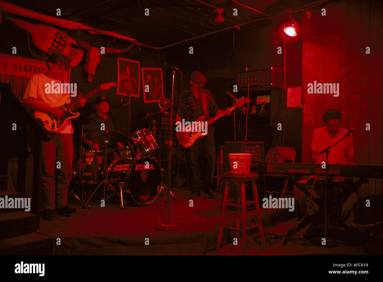 Blue Power Band, Joe's Generic Bar, Austin, Texas USA Stock Photo - Alamy