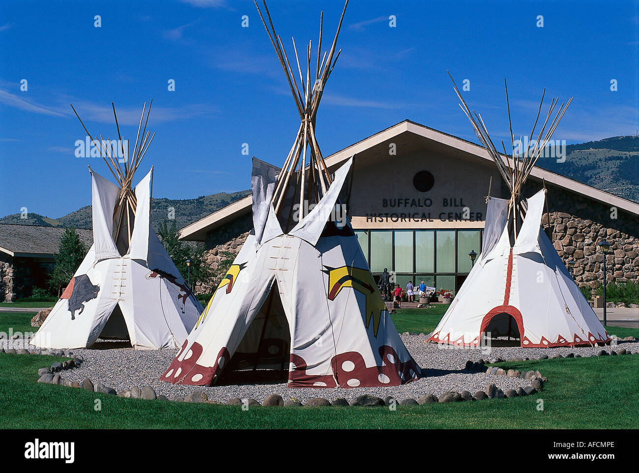 Tipis, Buffalo Bill Historical Centre, Wyoming USA Stock Photo