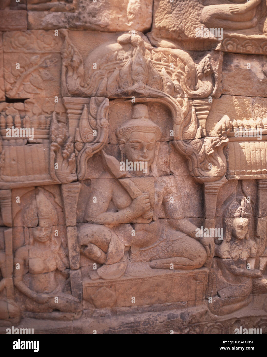 Leper King Stone Carving, Angkor Thom, Siem Reap, Cambodia Stock Photo