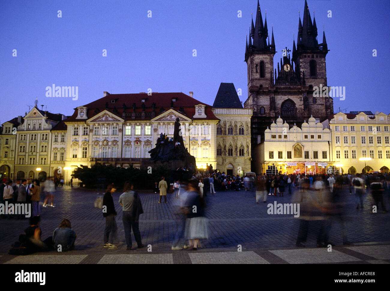 geography / travel , Czech Republic, Prague / Praha, city views, cityscape Old Town (Stare Mesto) at night, square, UNESCO, World Heritage Site, night shot, Stock Photo
