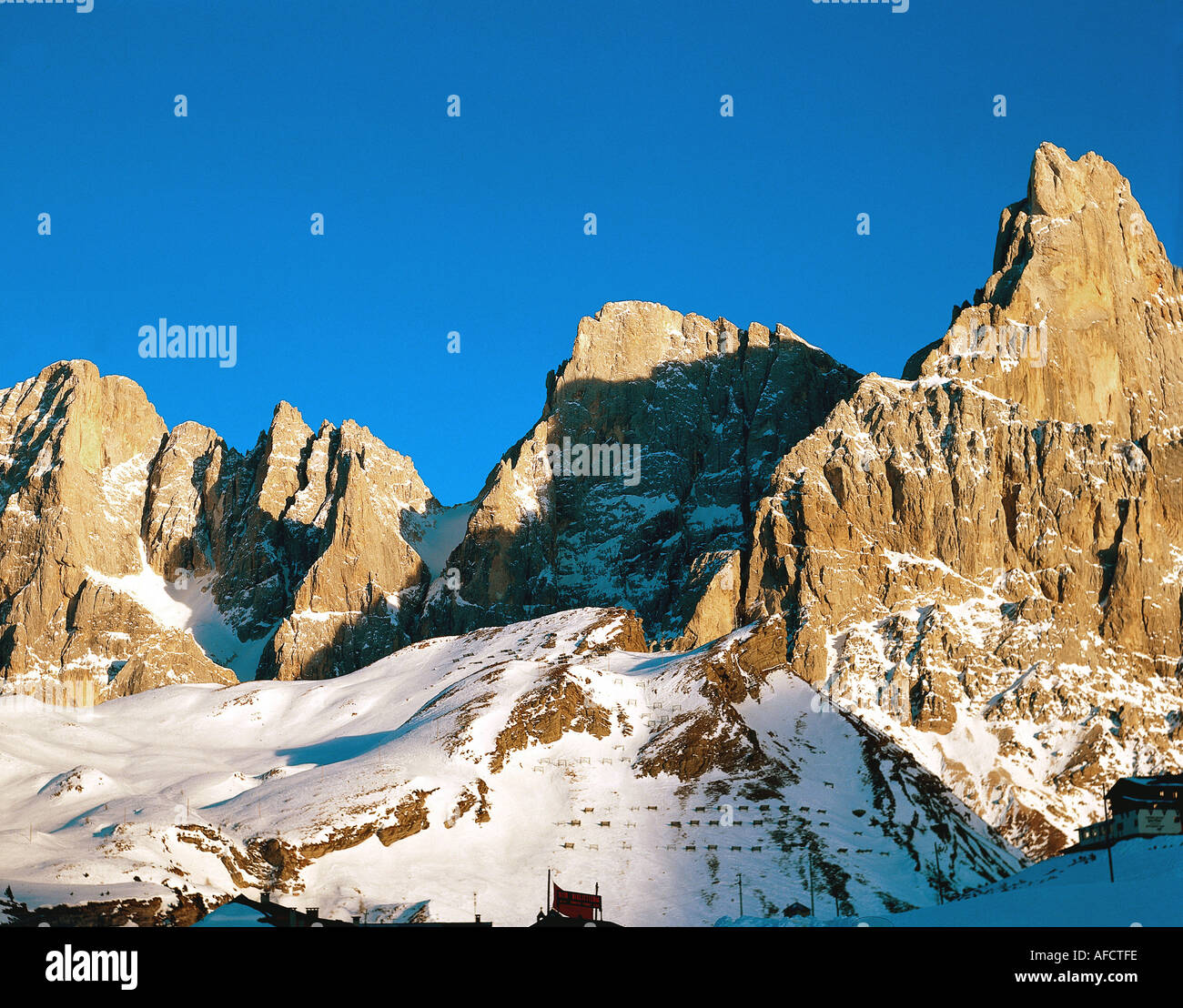 Geo. allg., Berge, Gebirge, Südtirol Pala Gruppe, v.l.n.r: Cima di Burelloni, Cima di Vezzana, Cimone della Pala, alpen berge be Stock Photo