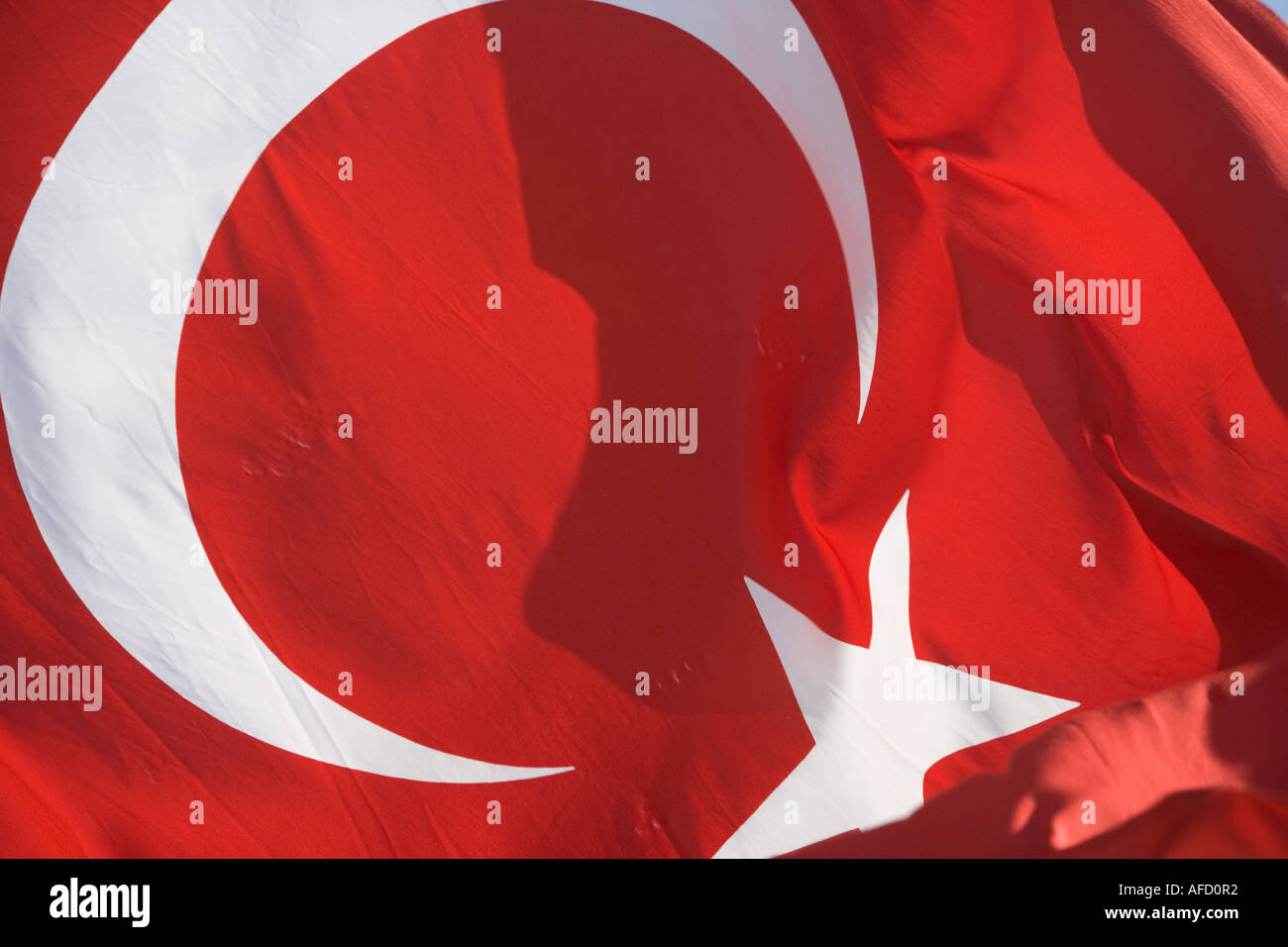 Turkish Flag, Bodrum Turkey Stock Photo