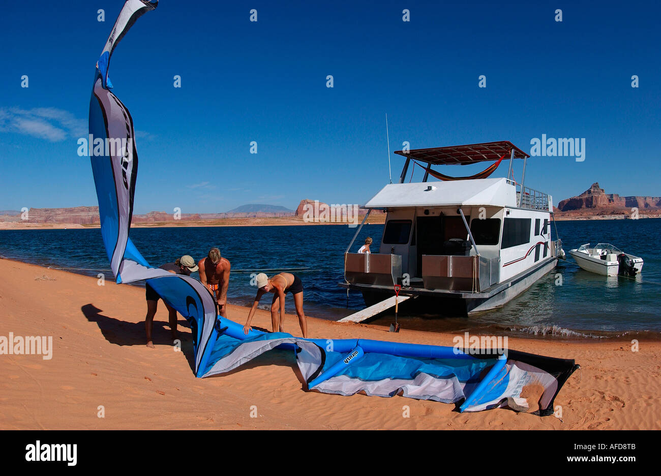 Kiteboarding, Lake Powelll, Lake Powell ArizonaUSA Stock Photo Alamy