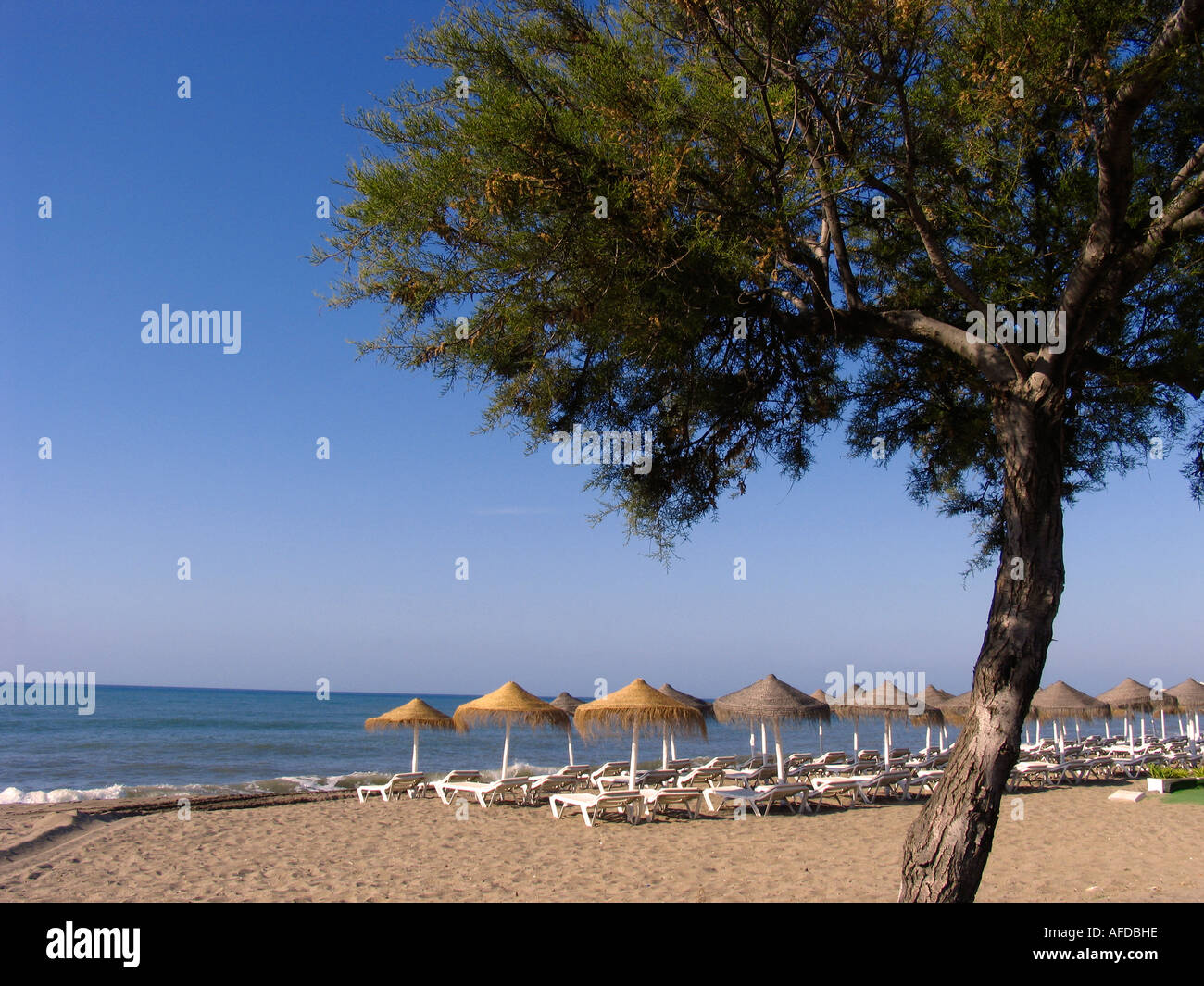 Playa Mijas Malaga Andalucia Spain Costa del Sol Stock Photo