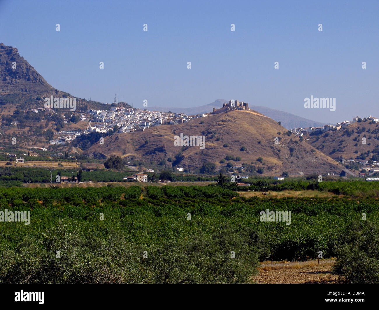 View at the village Alora Malaga Costa del Sol Andalucia Spain Stock Photo
