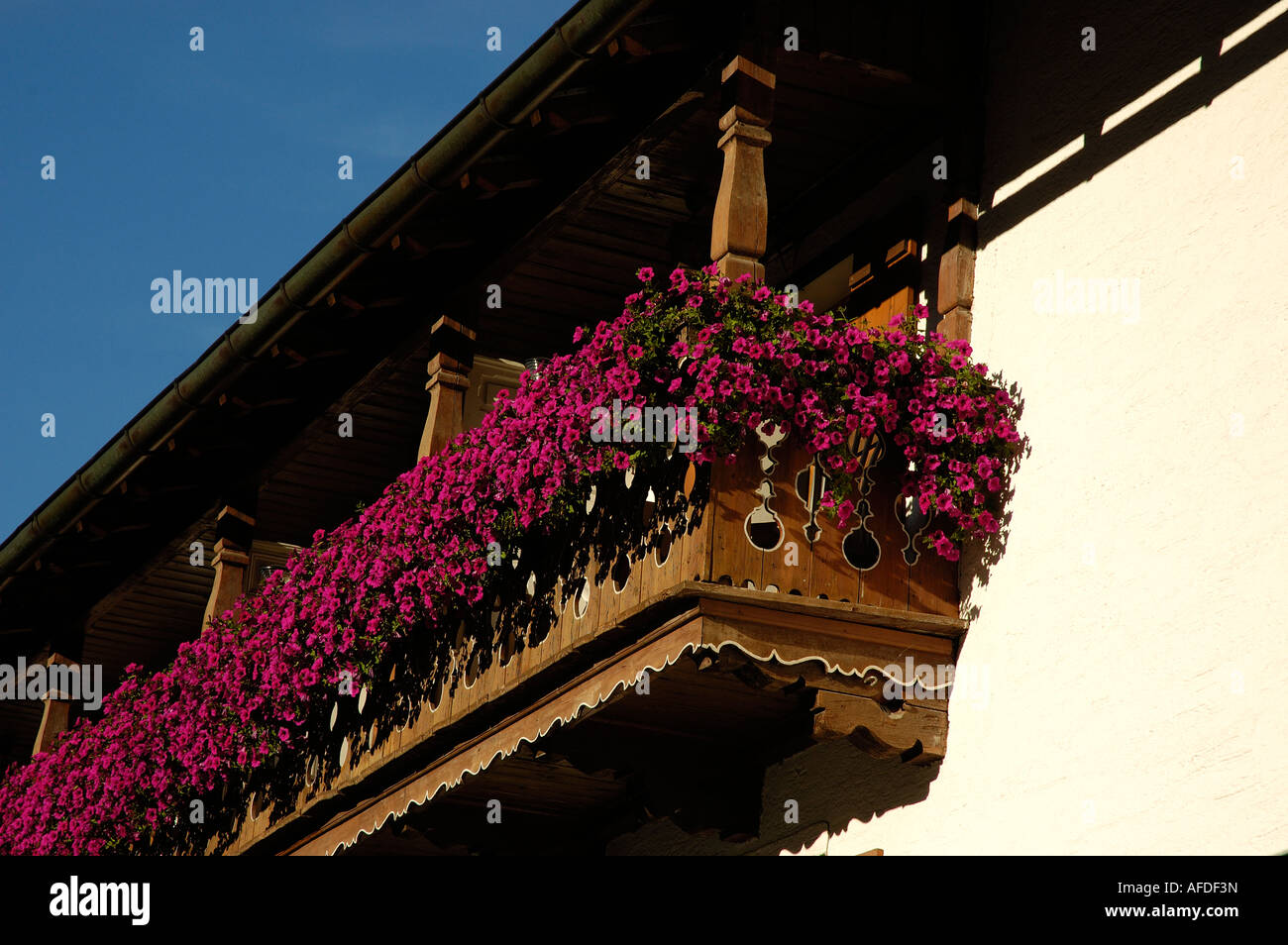 Bavaria germany traditional balcony flowers hi-res stock photography ...