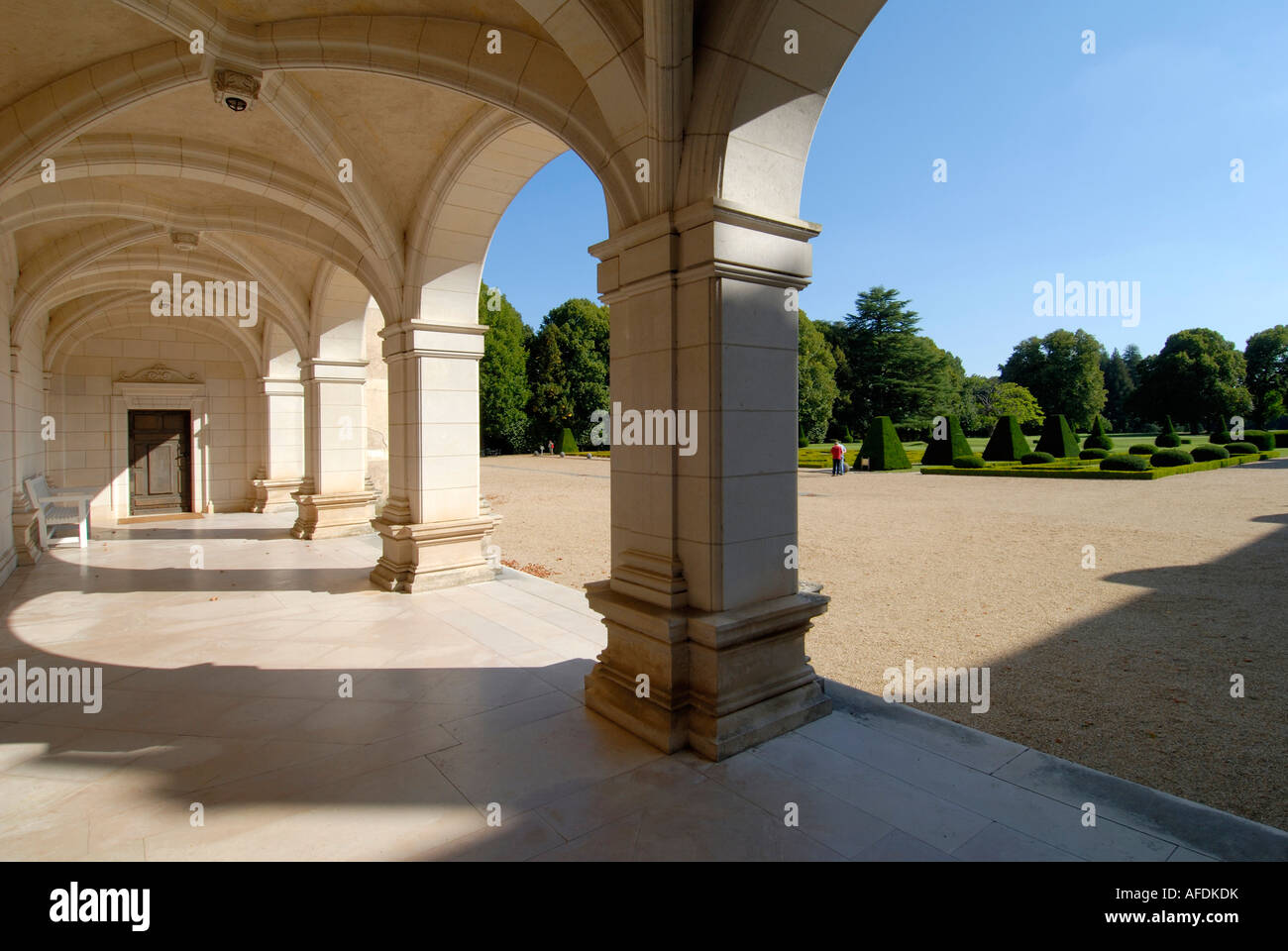 Chateau and gardens at Azay-le-Ferron, Indre, France. Stock Photo
