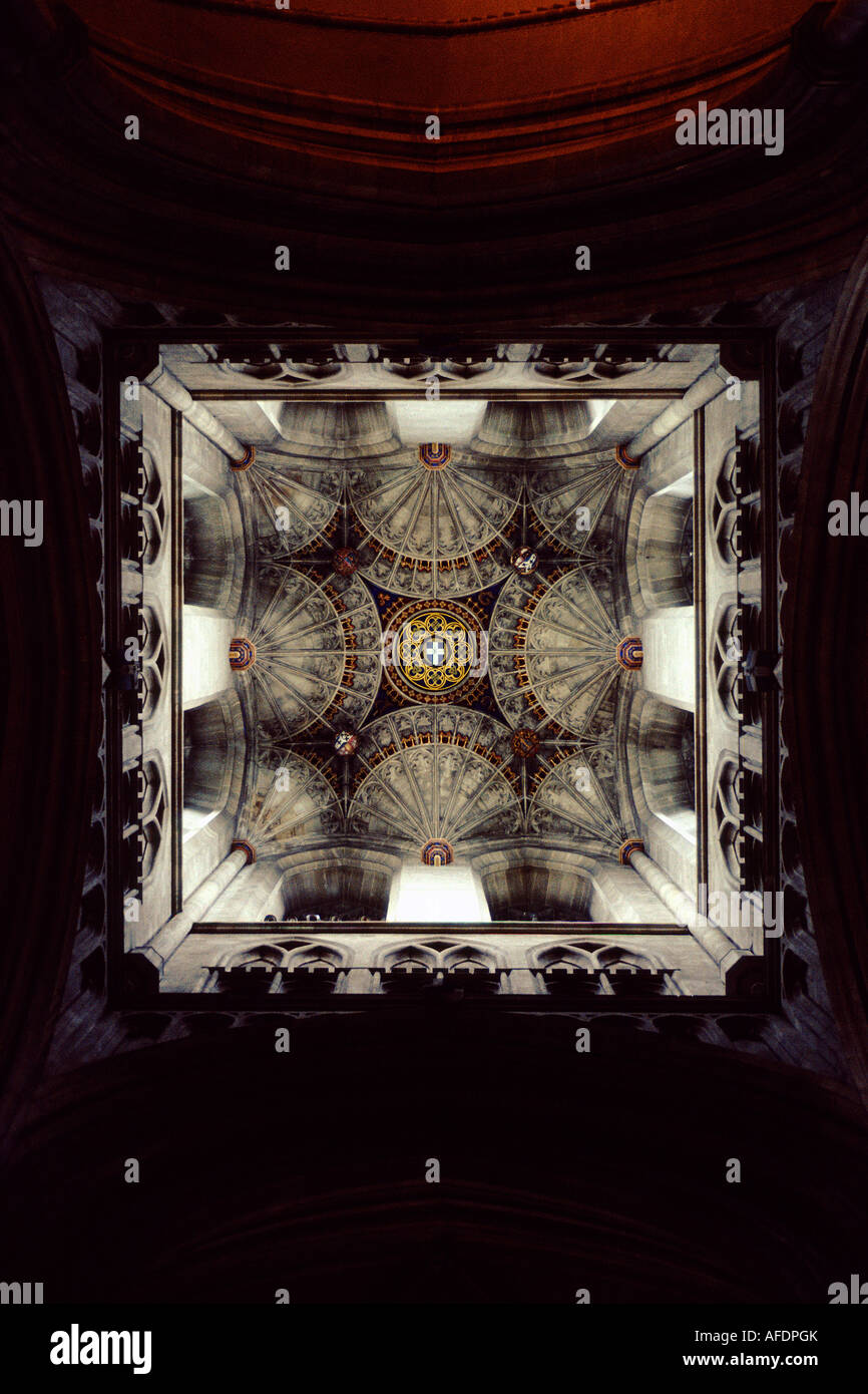 Bell Harry Tower fan vaulting, Canterbury Cathedral, Kent Stock Photo